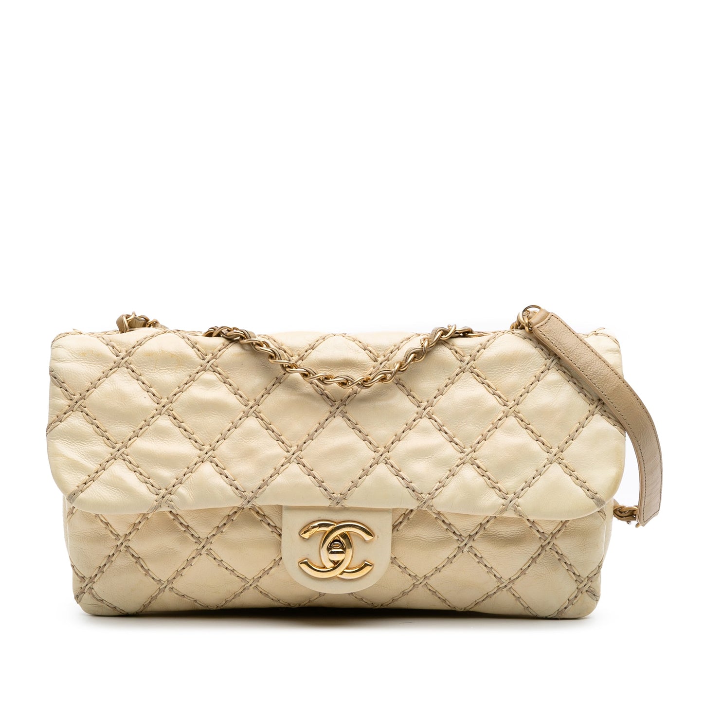 Chanel Quilted Calfskin Triple Stitched Single Flap