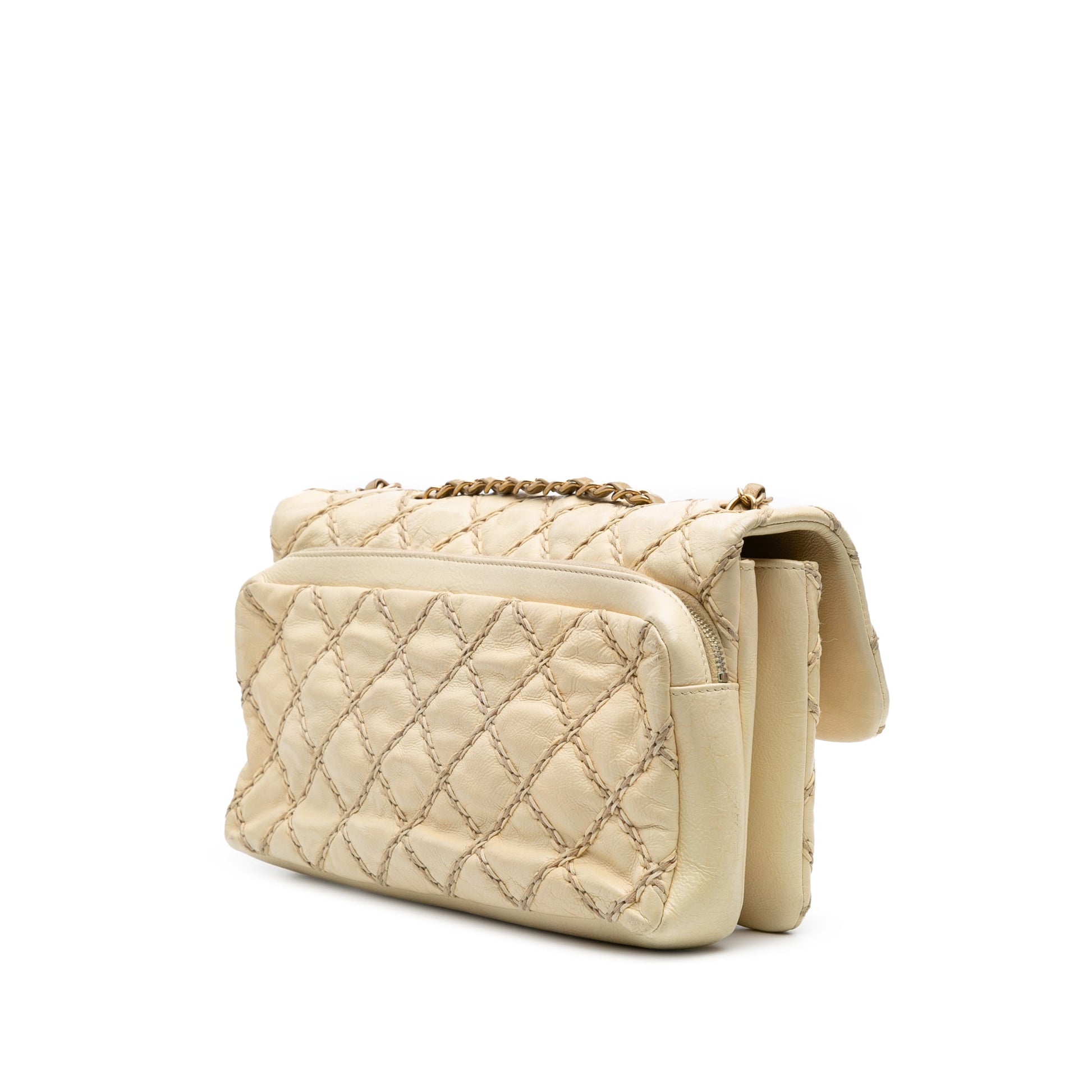 Chanel Quilted Calfskin Triple Stitched Single Flap