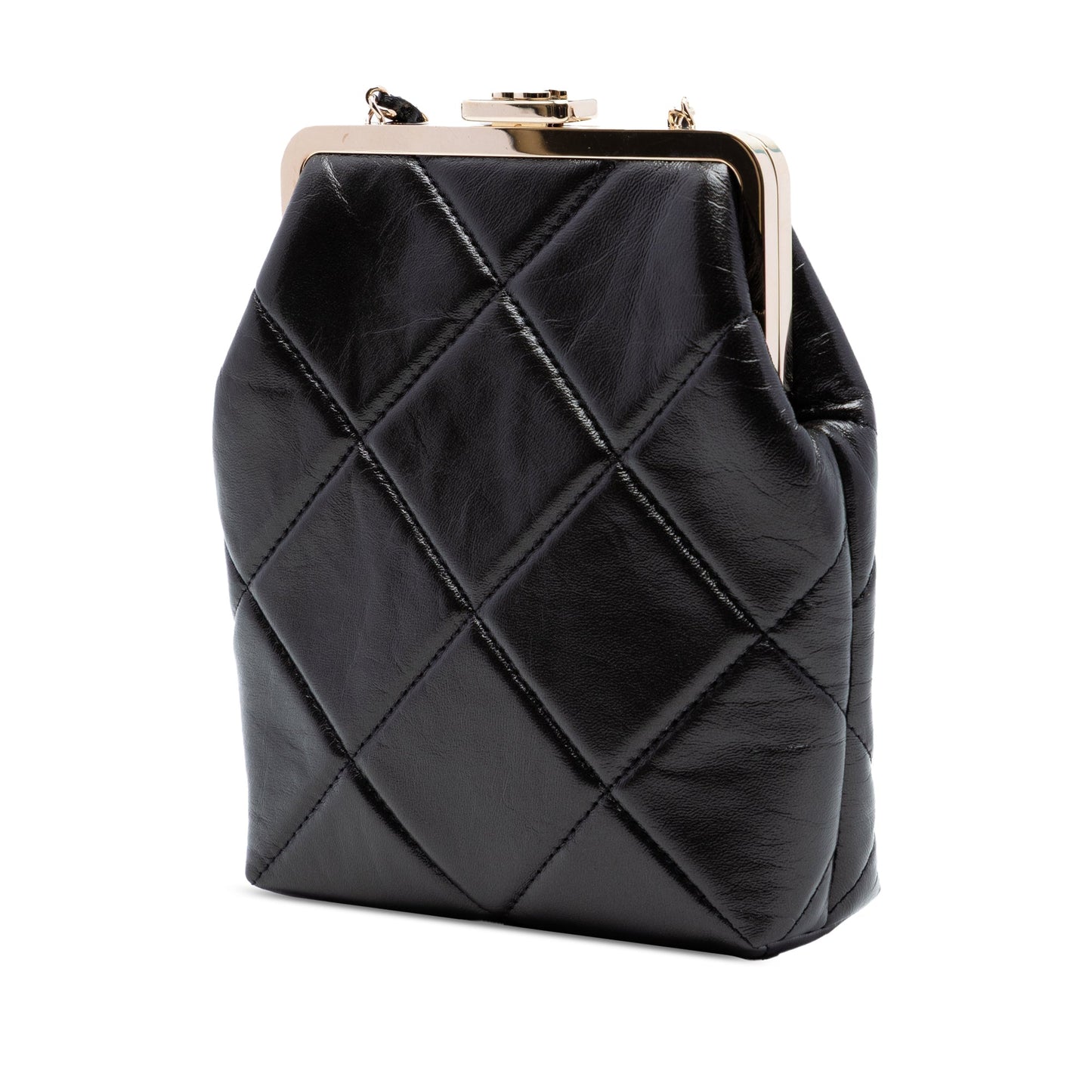 Chanel Small CC Quilted Lambskin Kisslock Frame Clutch
