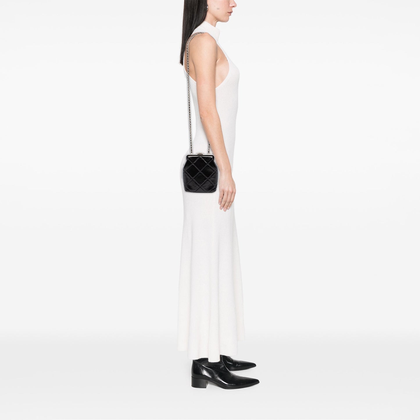 Chanel Small CC Quilted Lambskin Kisslock Frame Clutch