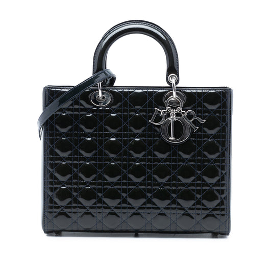 Dior Large Patent Cannage Lady Dior