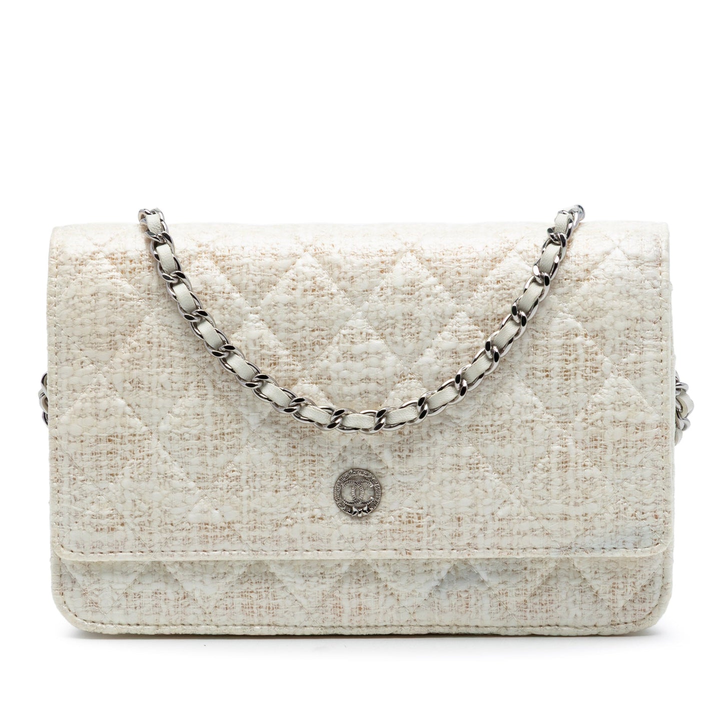 Chanel CC Coated Tweed Wallet On Chain