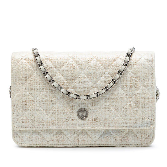 Chanel CC Coated Tweed Wallet On Chain