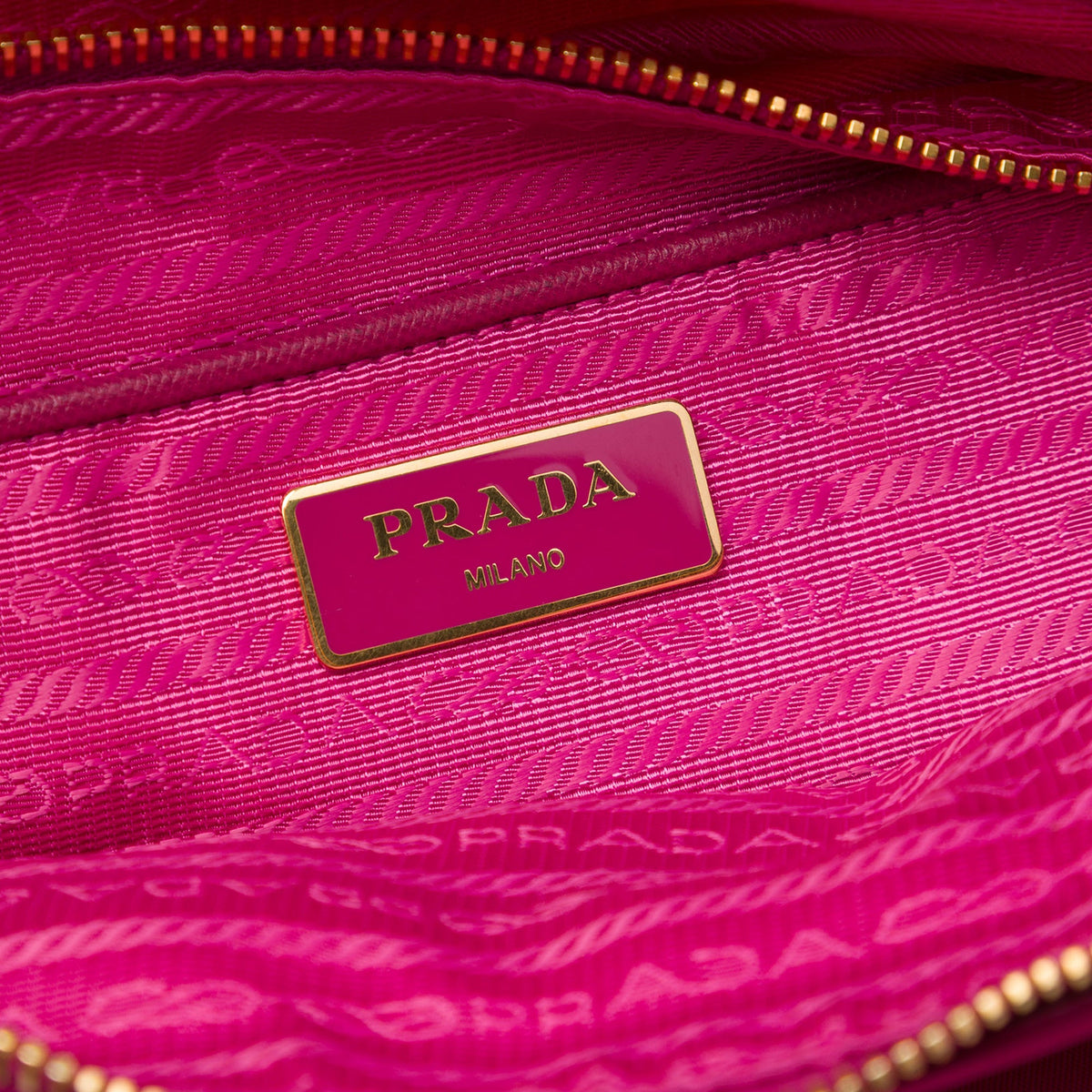 Prada Saffiano Trimmed Tessuto Satchel