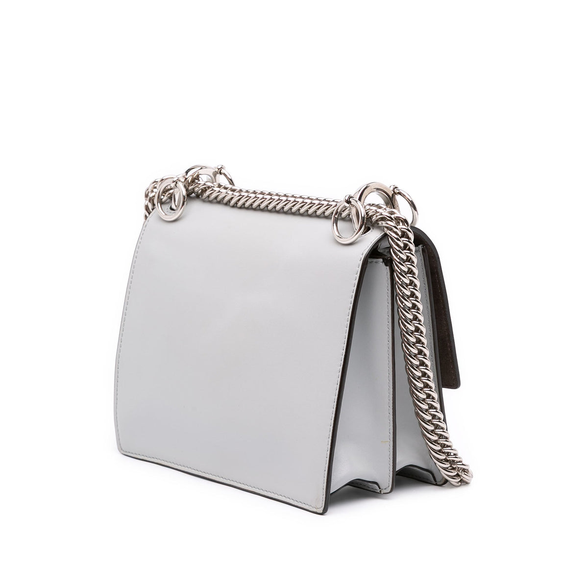 Fendi Small Studded Leather Kan I Crossbody — Blue