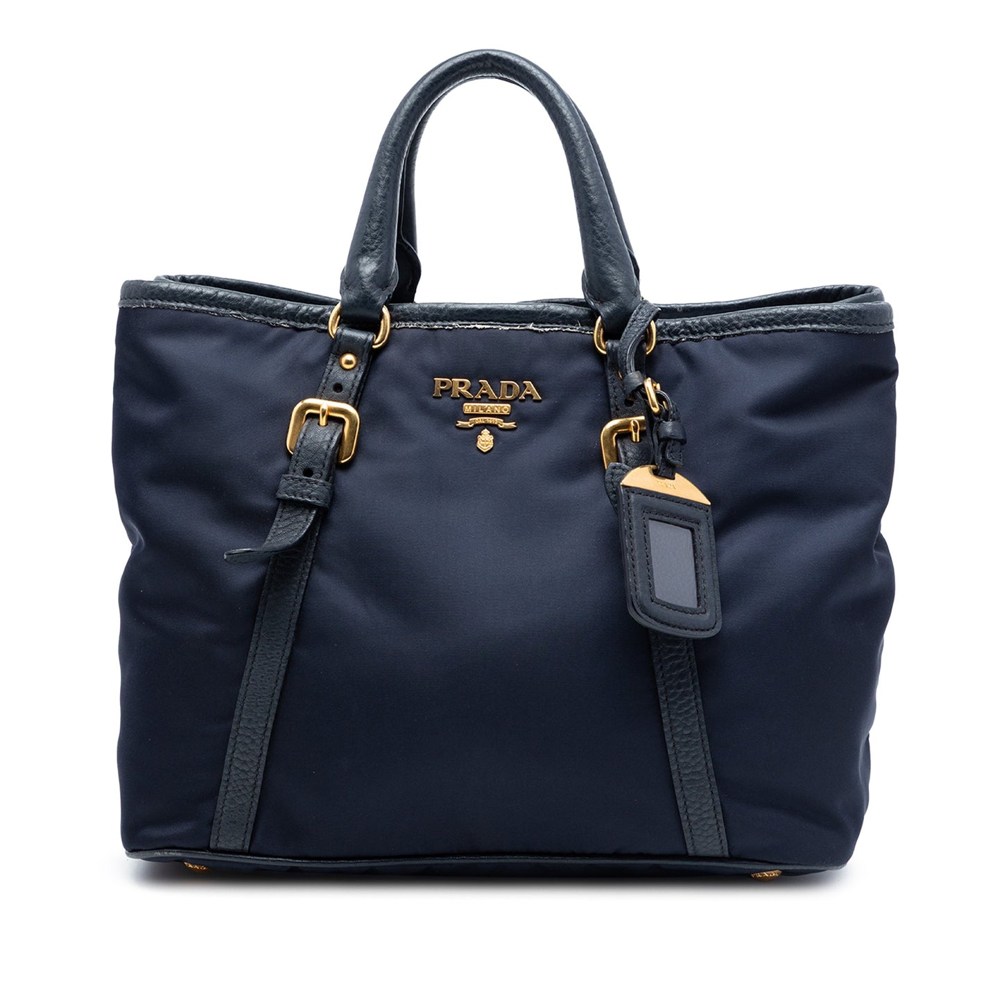 Prada Vitello Daino Trimmed Tessuto Satchel