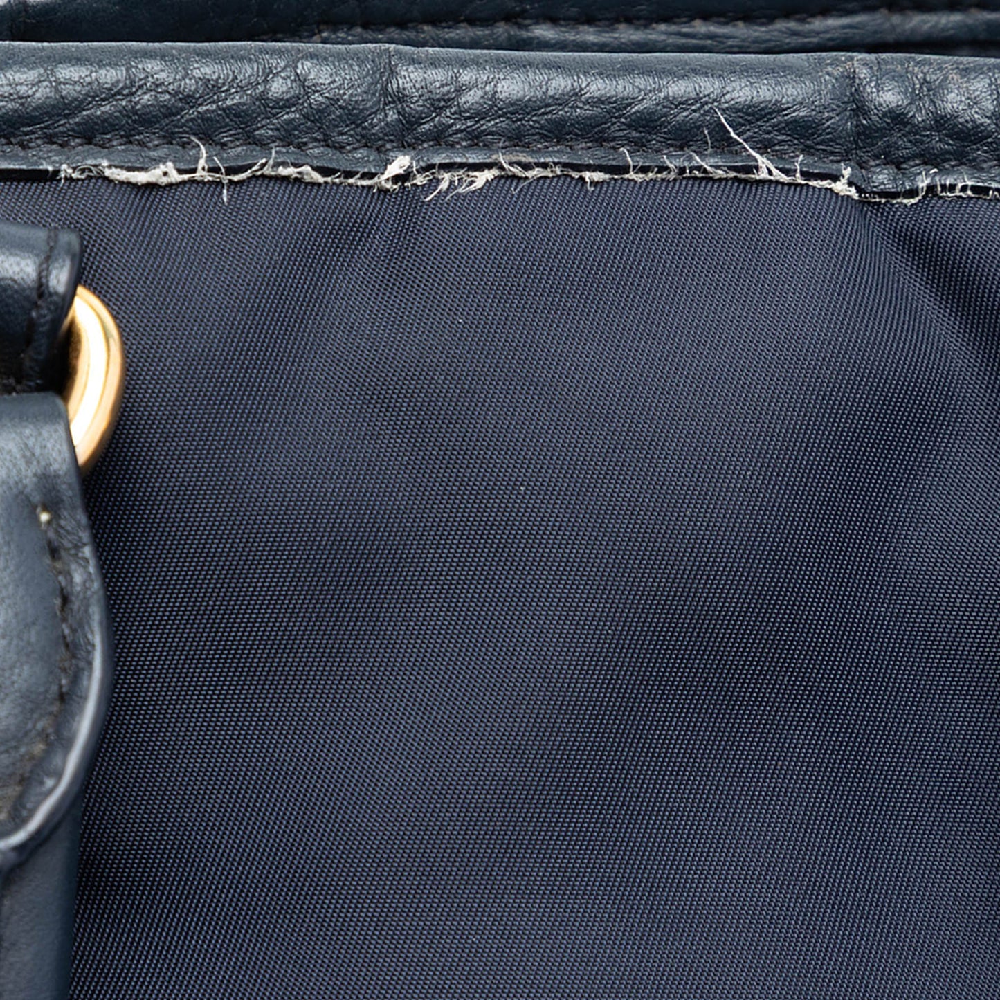 Prada Vitello Daino Trimmed Tessuto Satchel