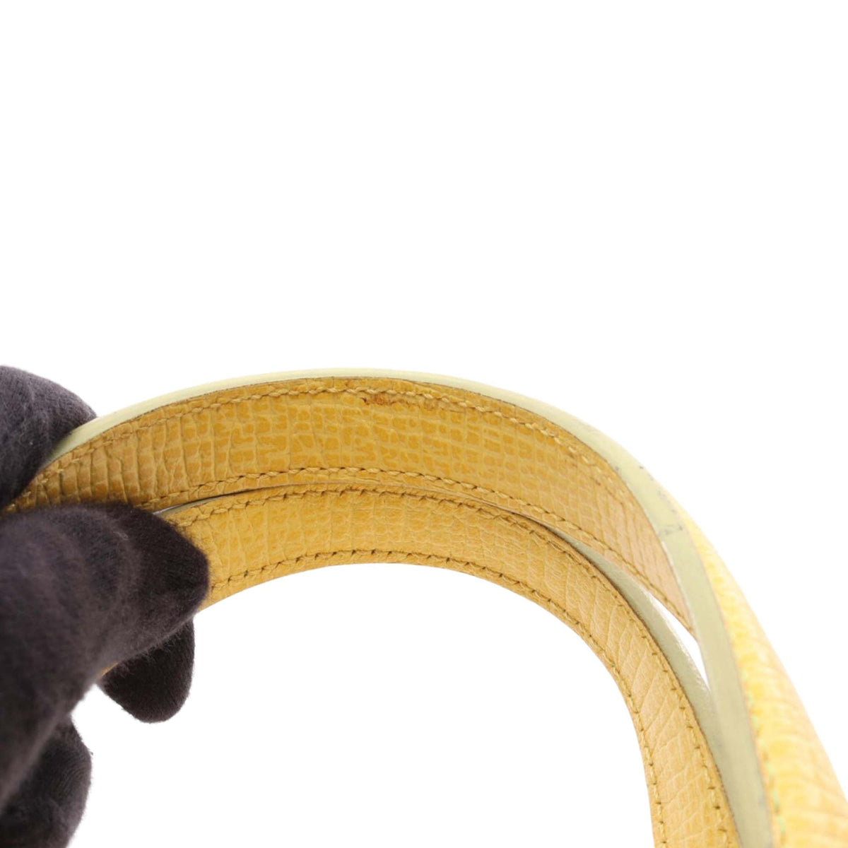 LOEWE Textured Leather Handbag — Yellow