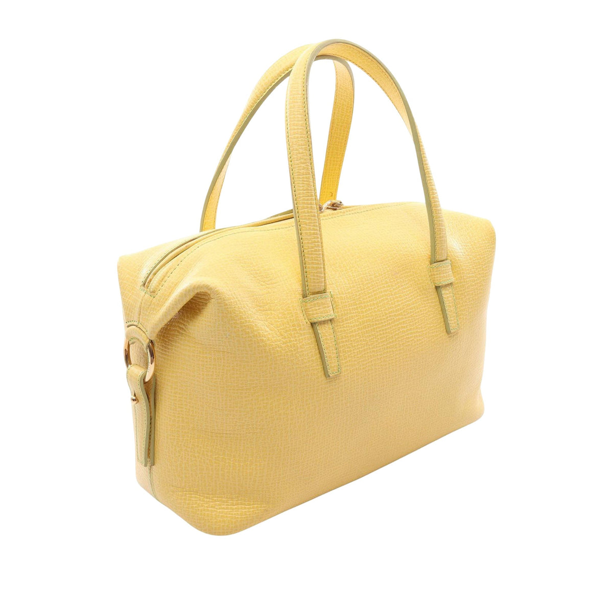 LOEWE Textured Leather Handbag — Yellow