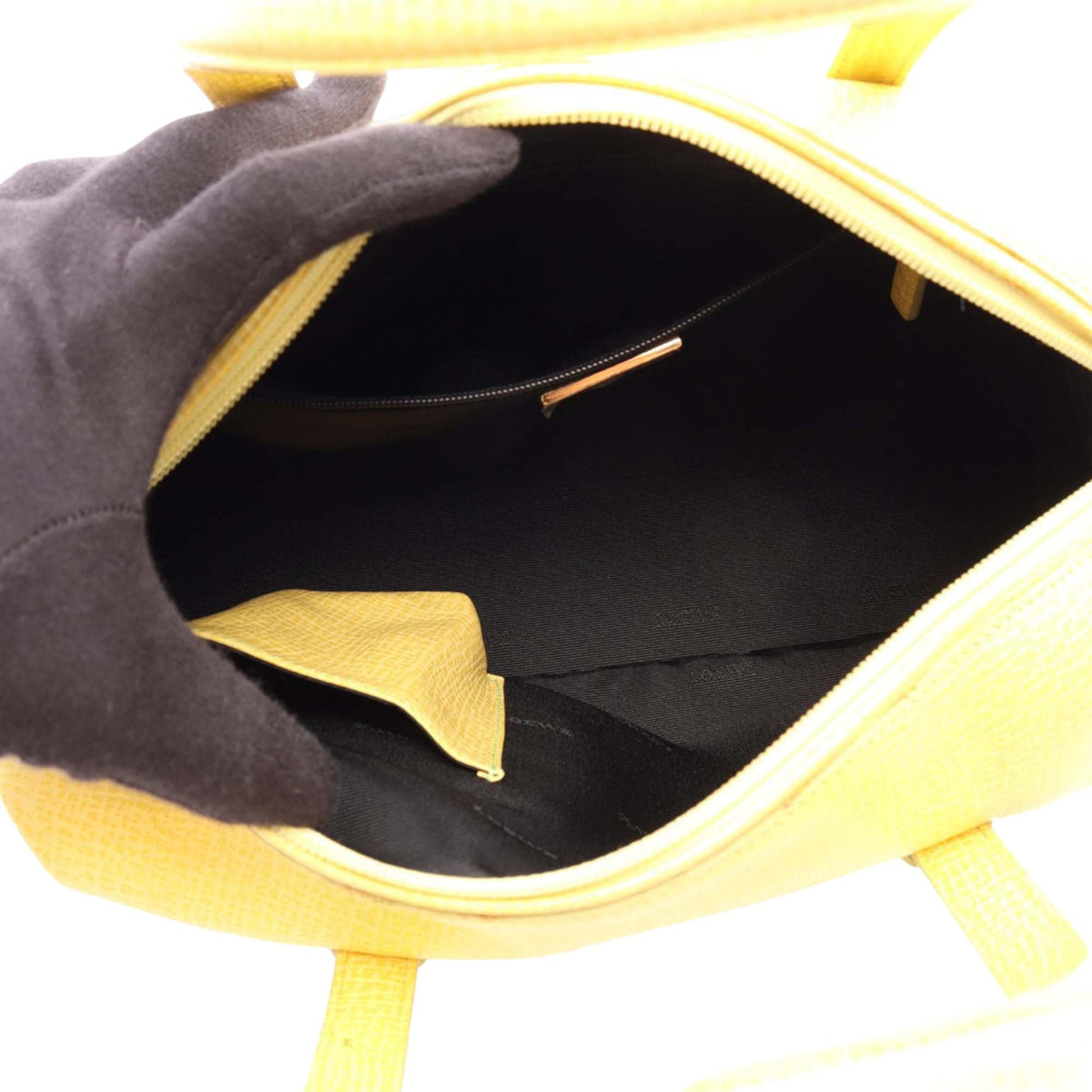 LOEWE Textured Leather Handbag — Yellow