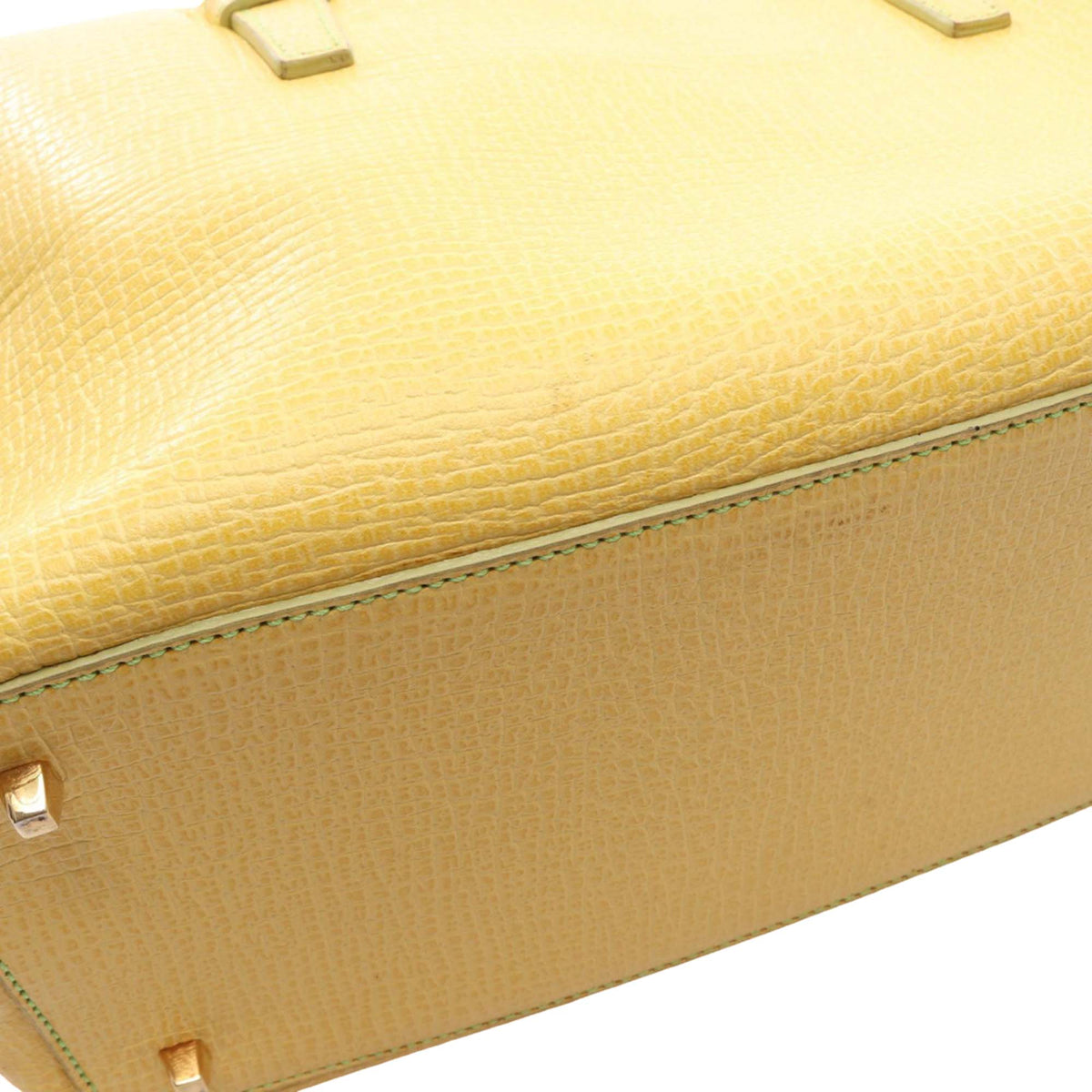LOEWE Textured Leather Handbag — Yellow