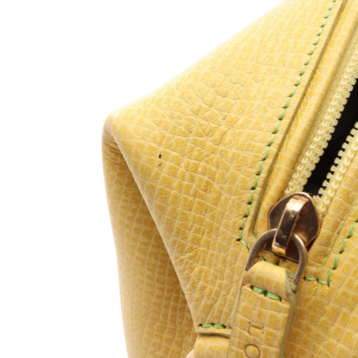 LOEWE Textured Leather Handbag — Yellow