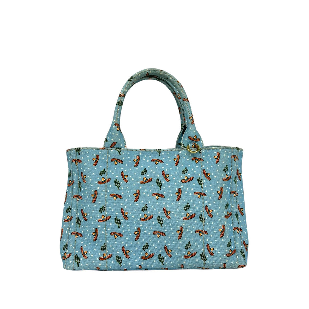 Prada Small Canvas Canapa Logo Sombrero Tote