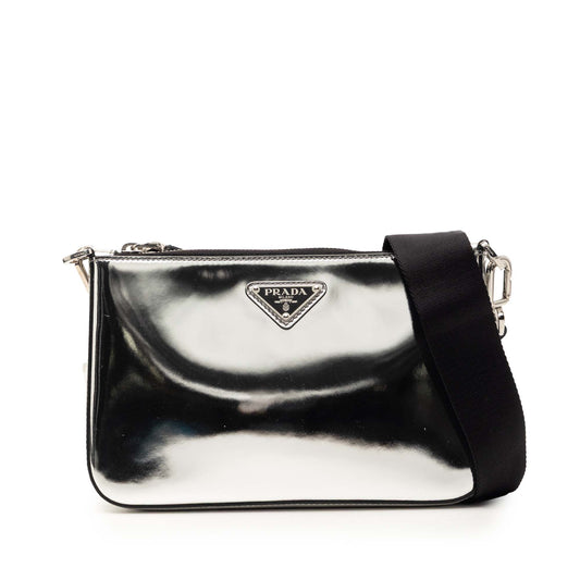 Brushed Leather Re Edition Zip Messenger Bag