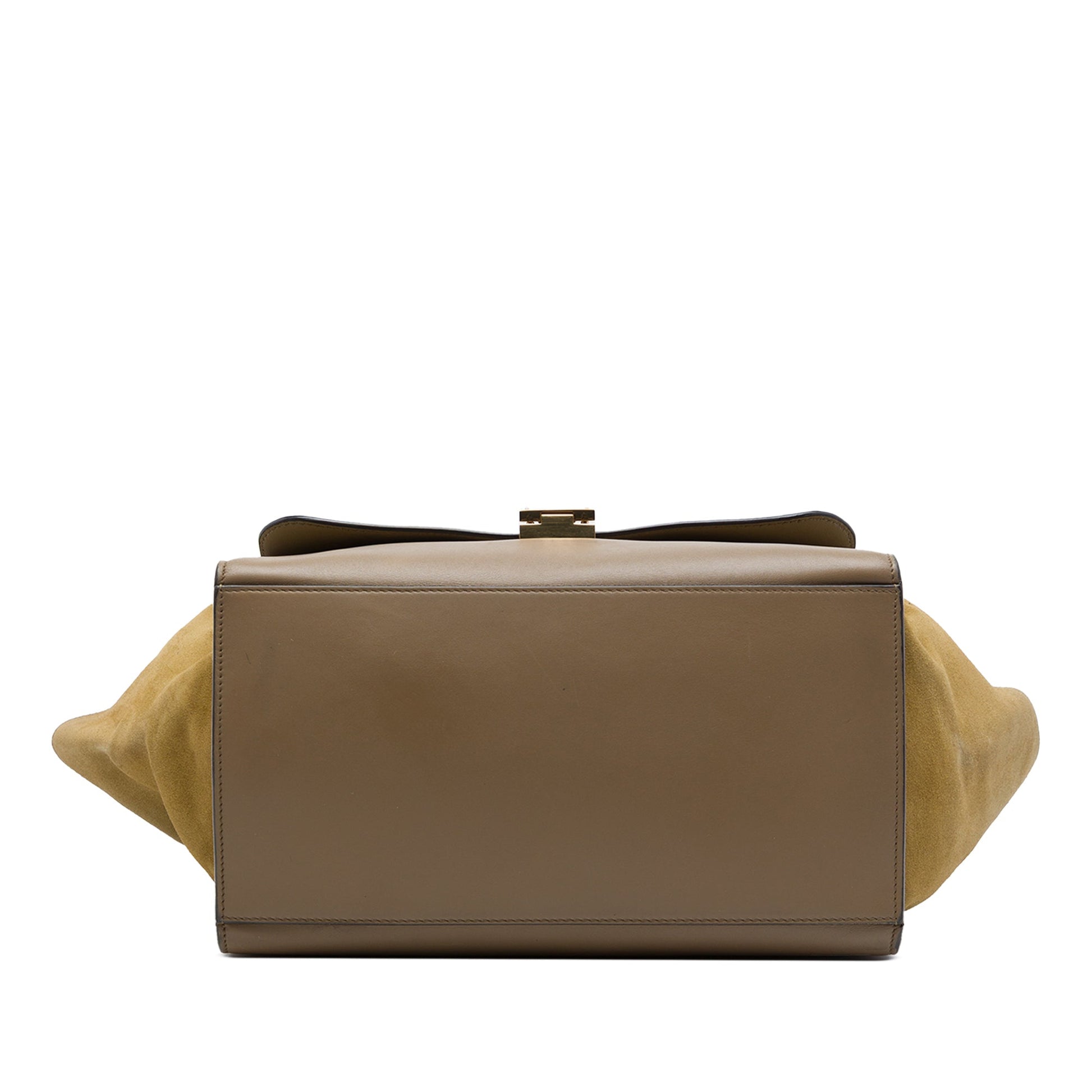 Celine Medium Tricolor Calfskin and Suede Trapeze Satchel