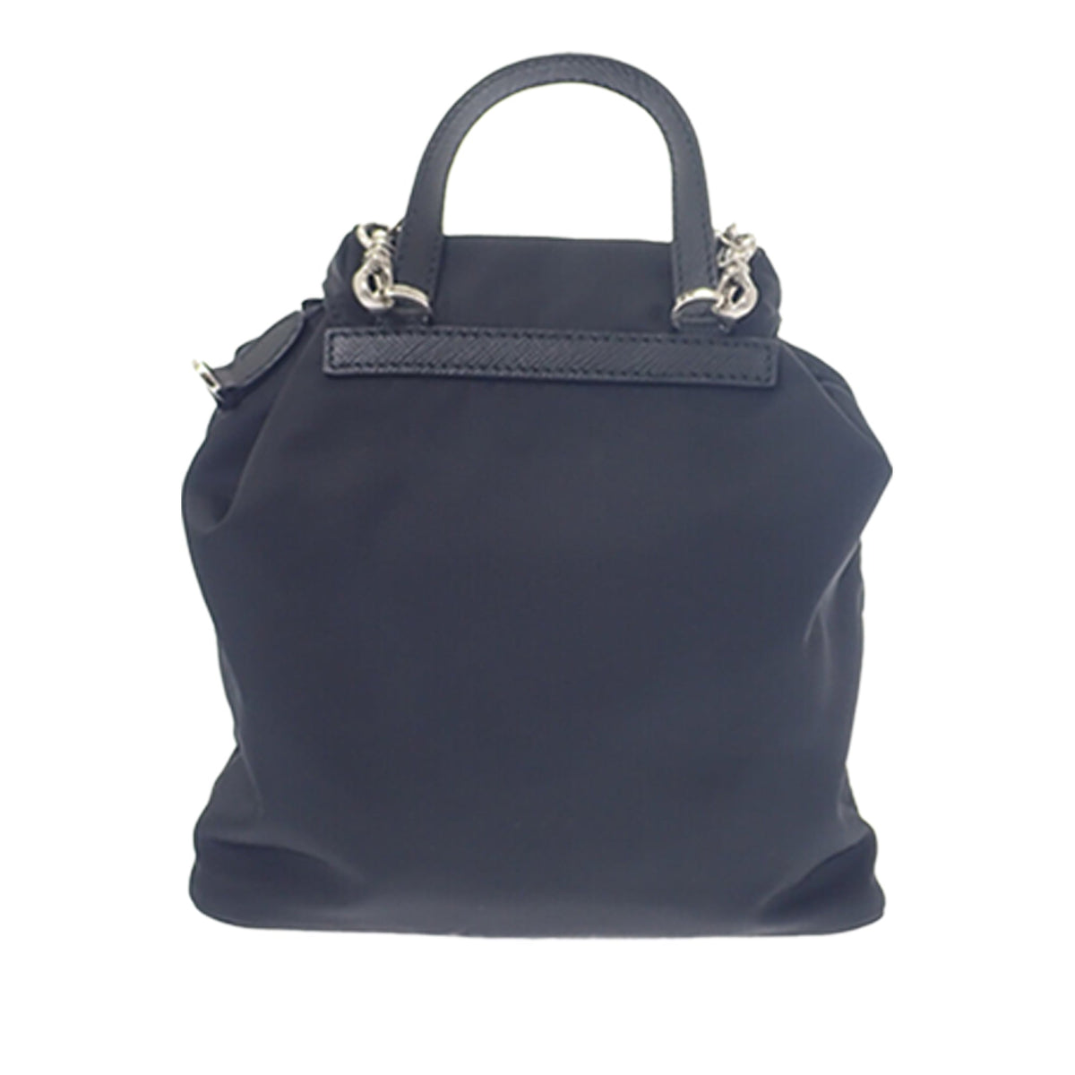 Prada Mini Saffiano Trimmed Tessuto Drawstring Vela Backpack
