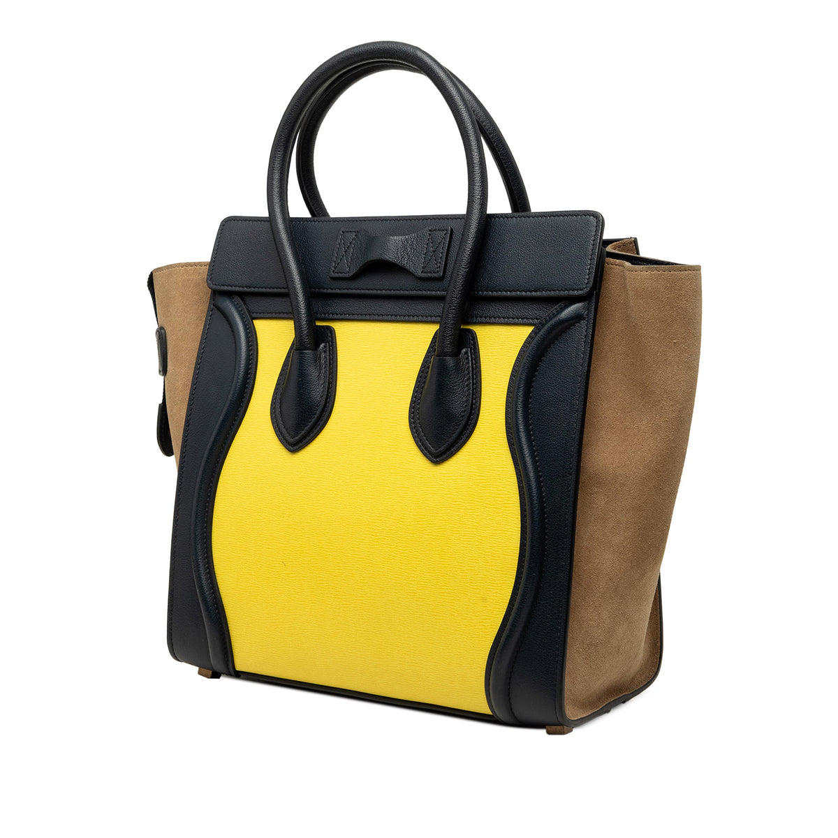 Celine Micro Tricolor Calfskin and Suede Luggage Tote