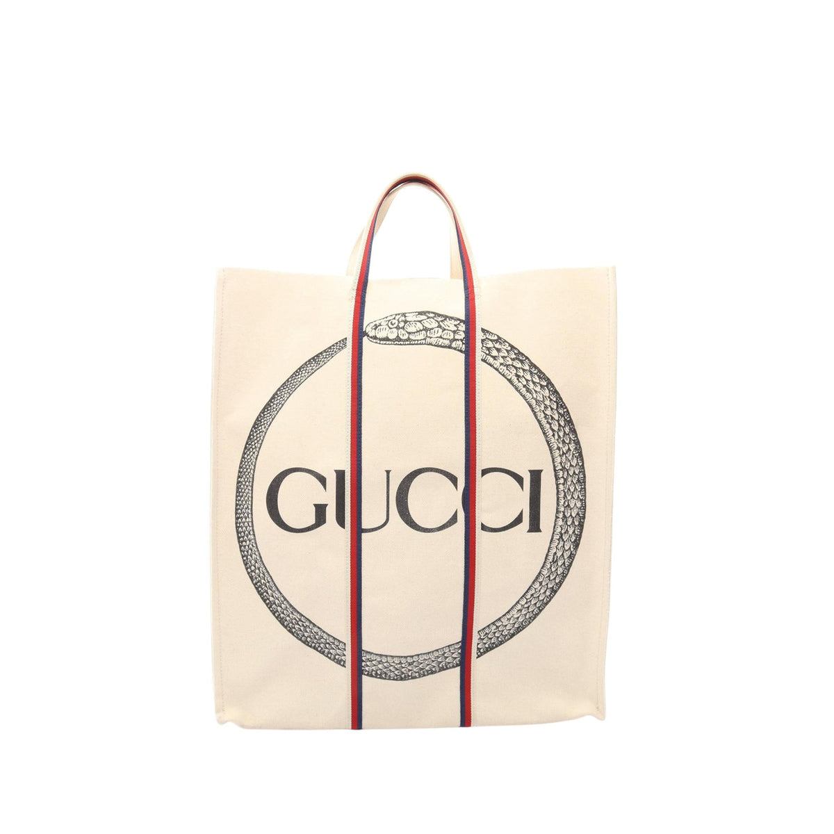 Gucci Canvas Ouroboros Tote — Beige