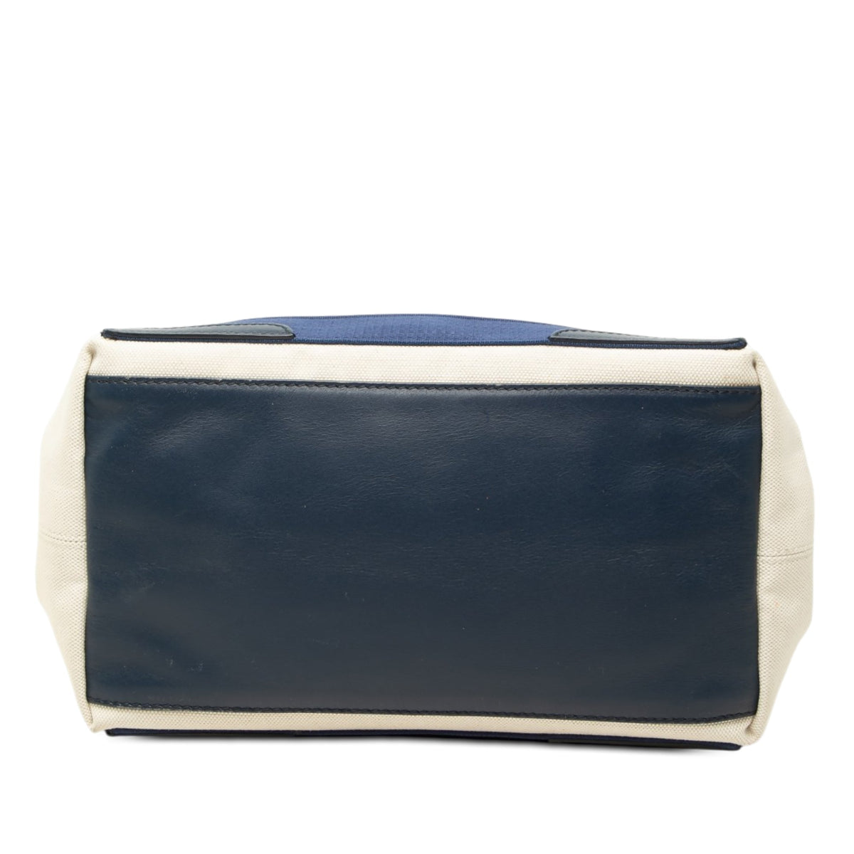 Balenciaga Canvas Navy Cabas Tote S — White