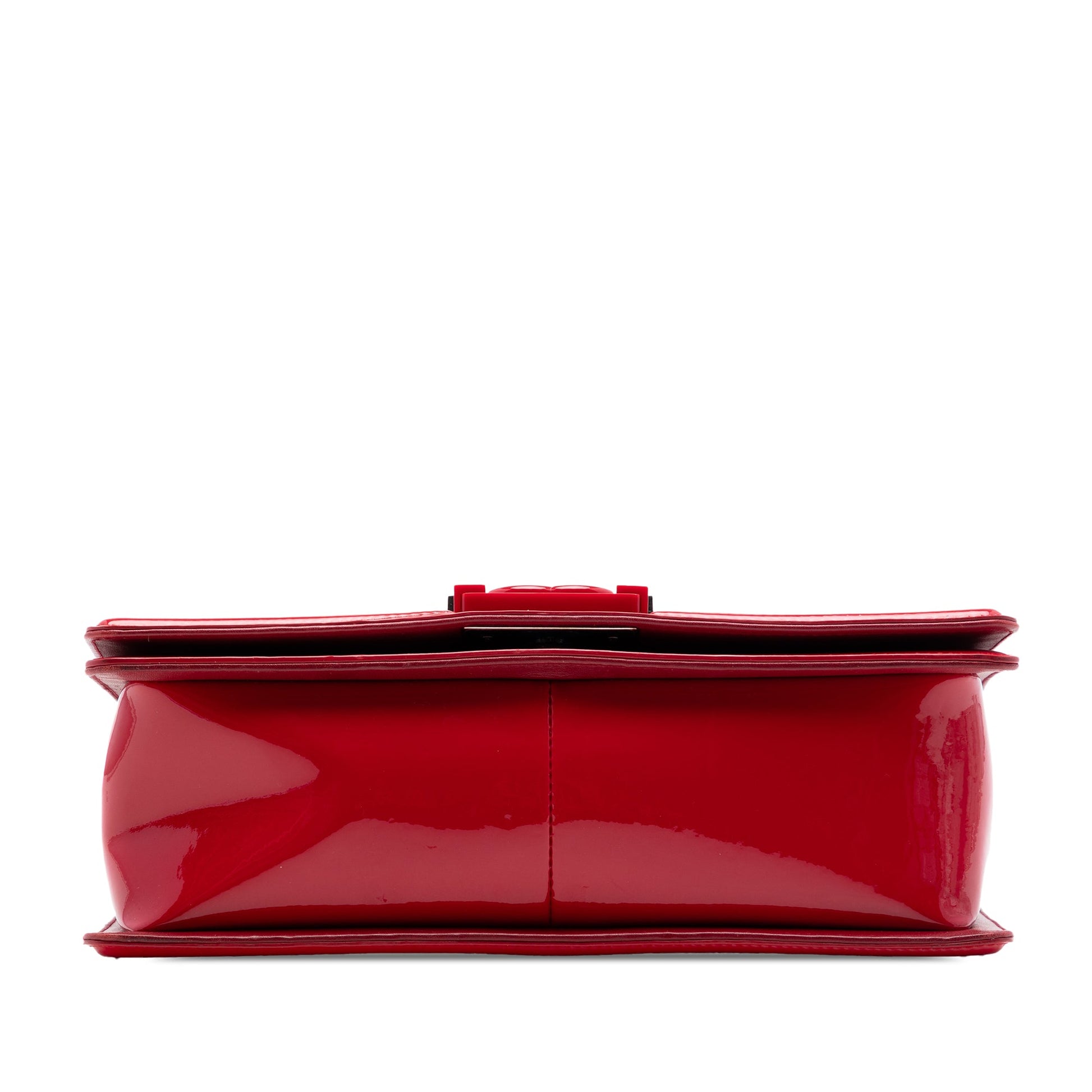 Chanel Old Medium Quilted Patent Acrylic Boy Flap