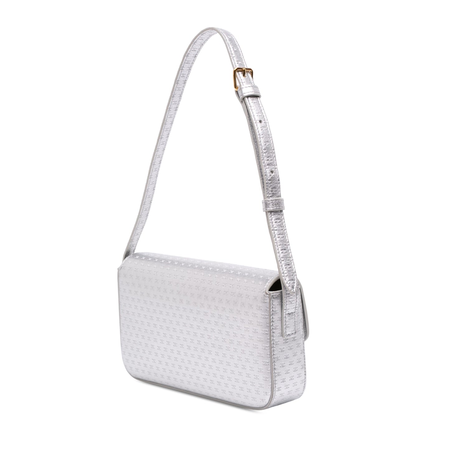 Celine Triomphe All Over Laminated Calfskin Claude Shoulder Bag