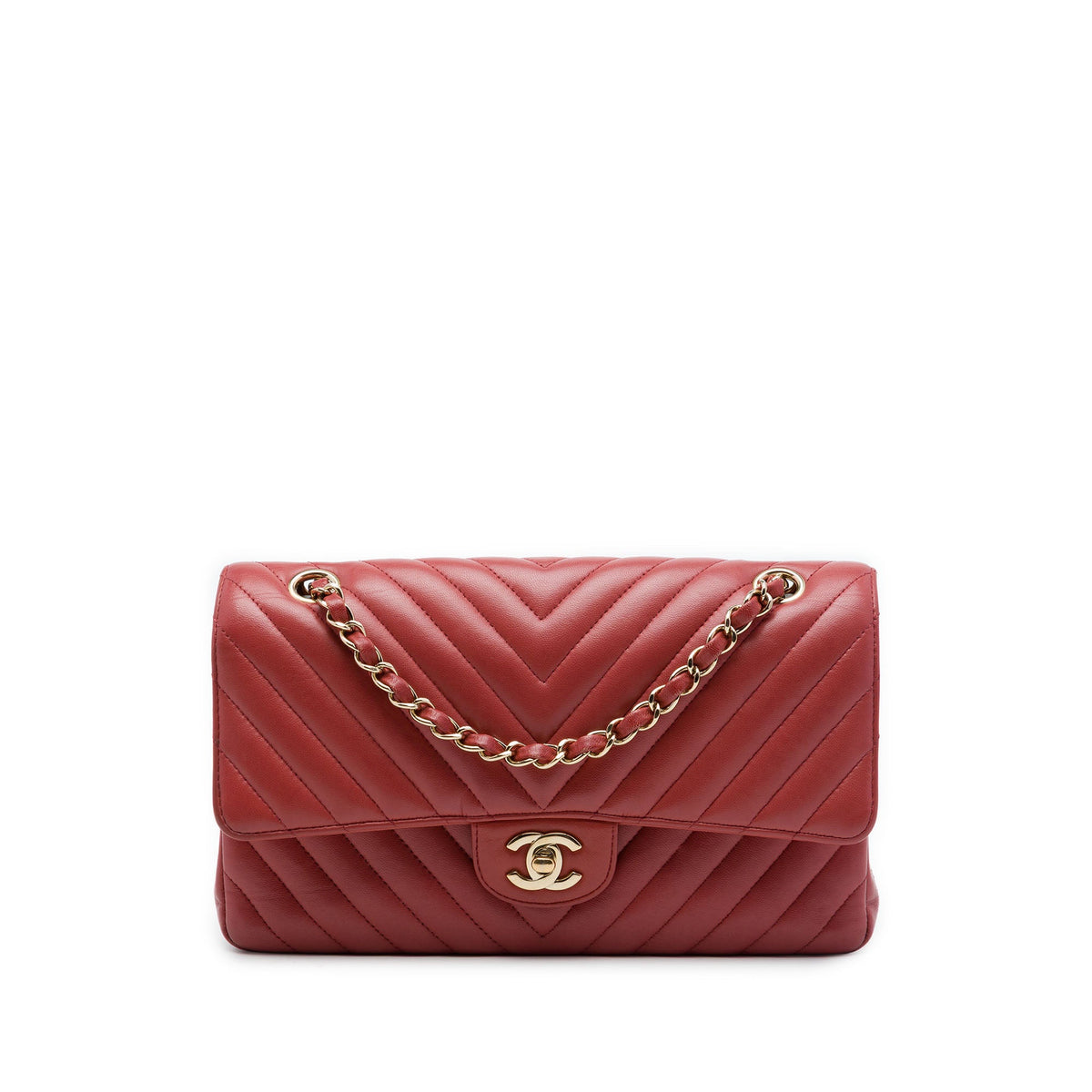 Chanel Medium Classic Chevron Lambskin Double Flap