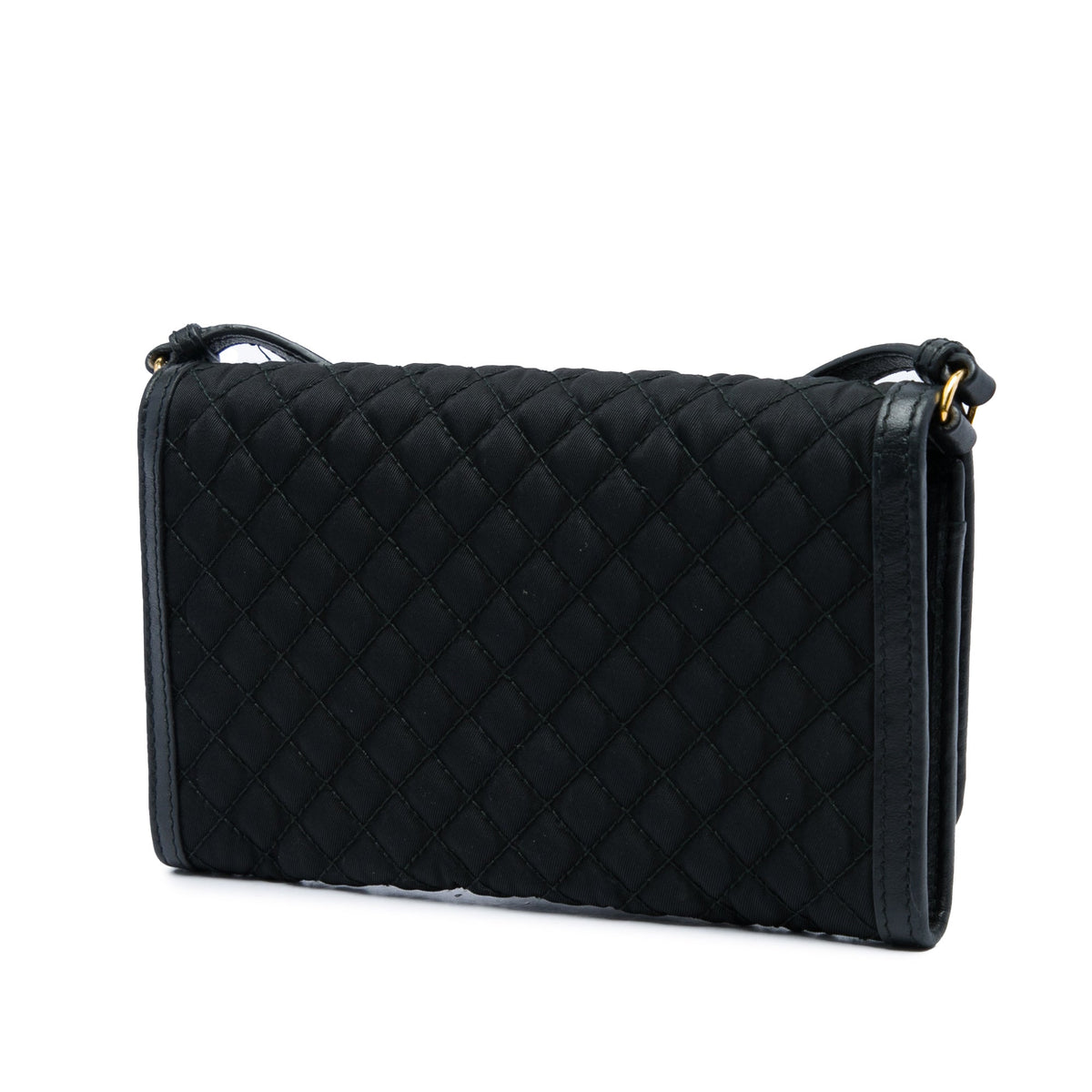 Prada Impuntu Tessuto Wallet on Strap — Black