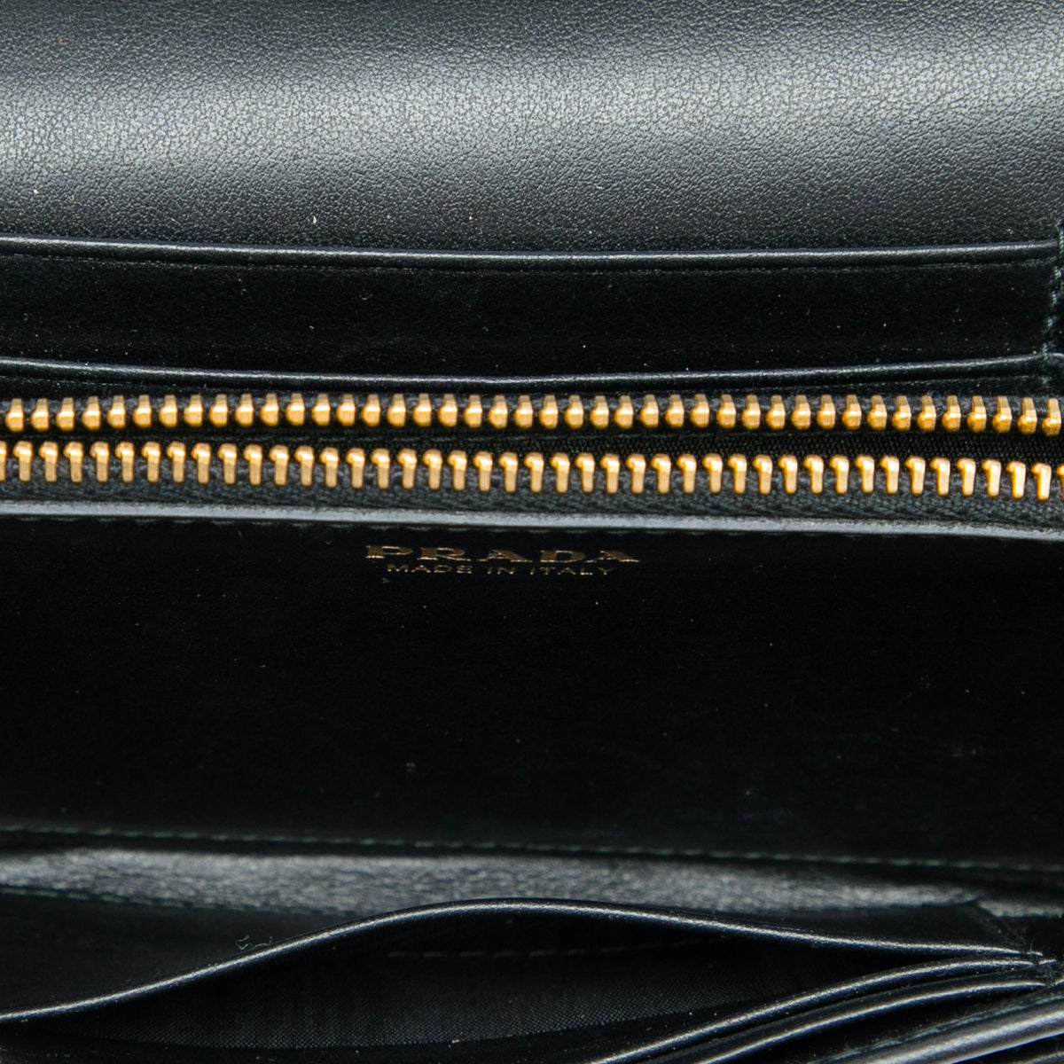 Prada Impuntu Tessuto Wallet on Strap — Black