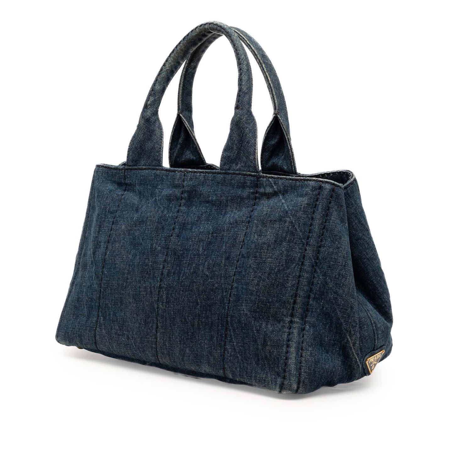 Prada Denim Canapa Logo Satchel