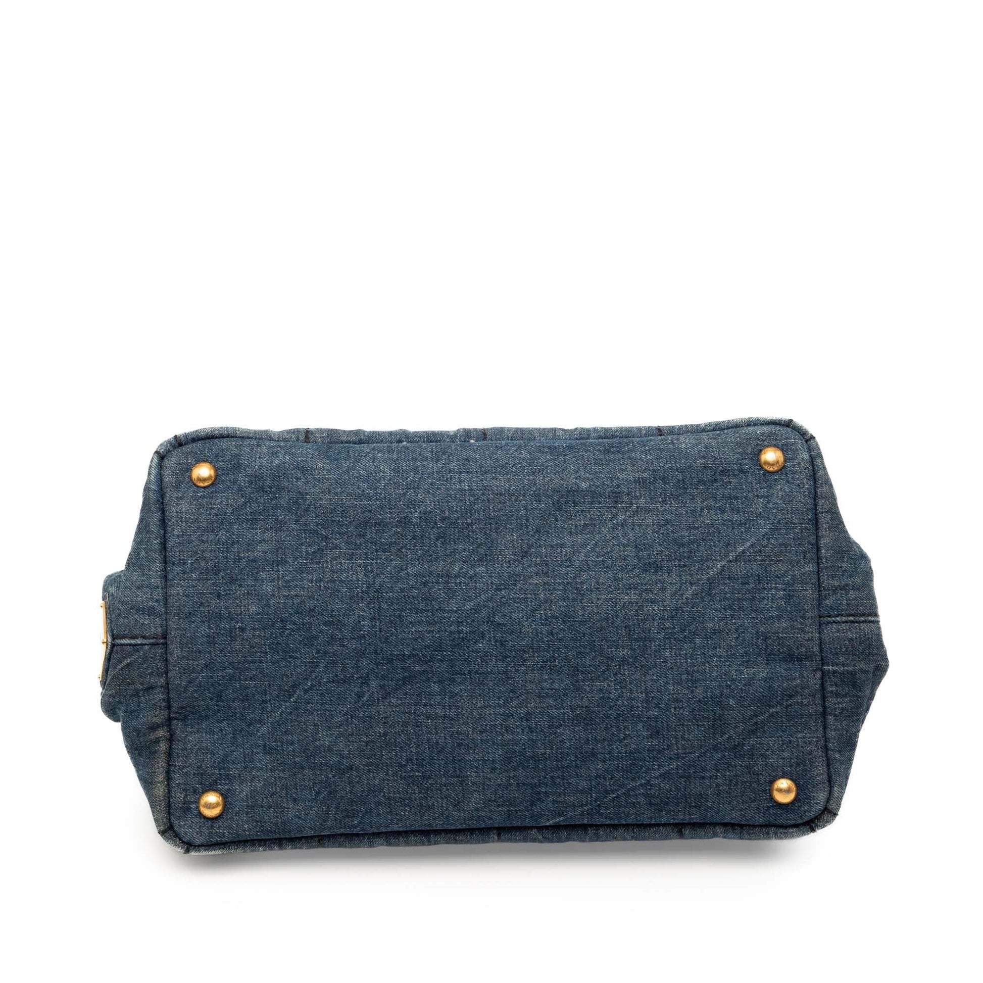 Prada Denim Canapa Logo Satchel
