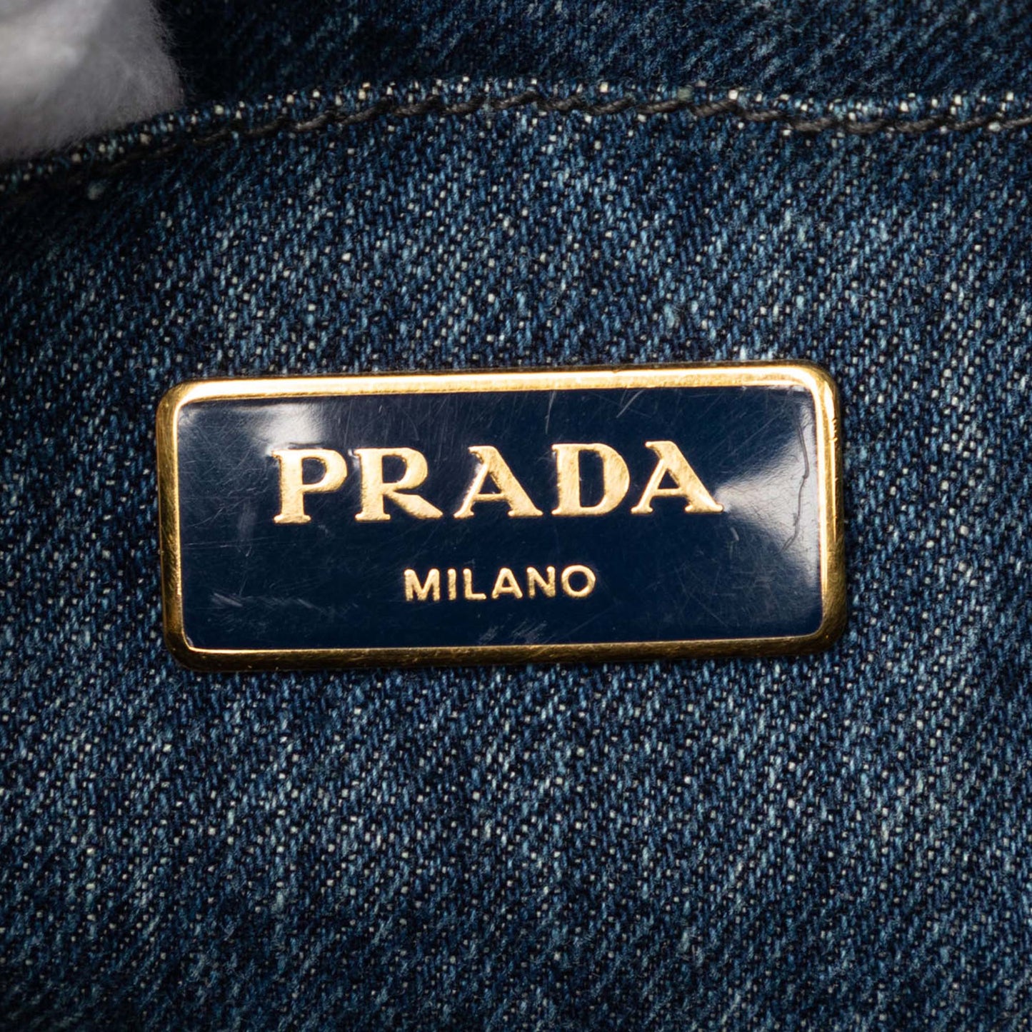 Prada Denim Canapa Logo Satchel
