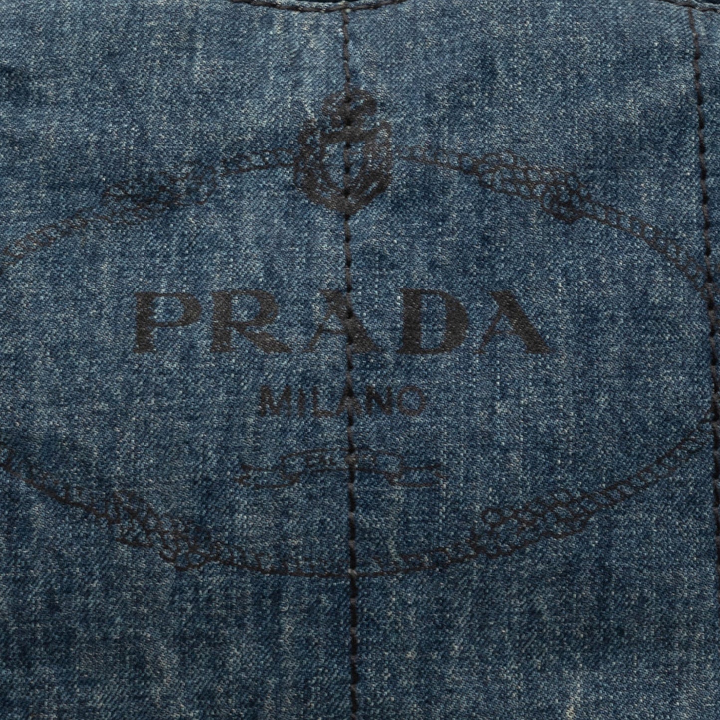 Prada Denim Canapa Logo Satchel