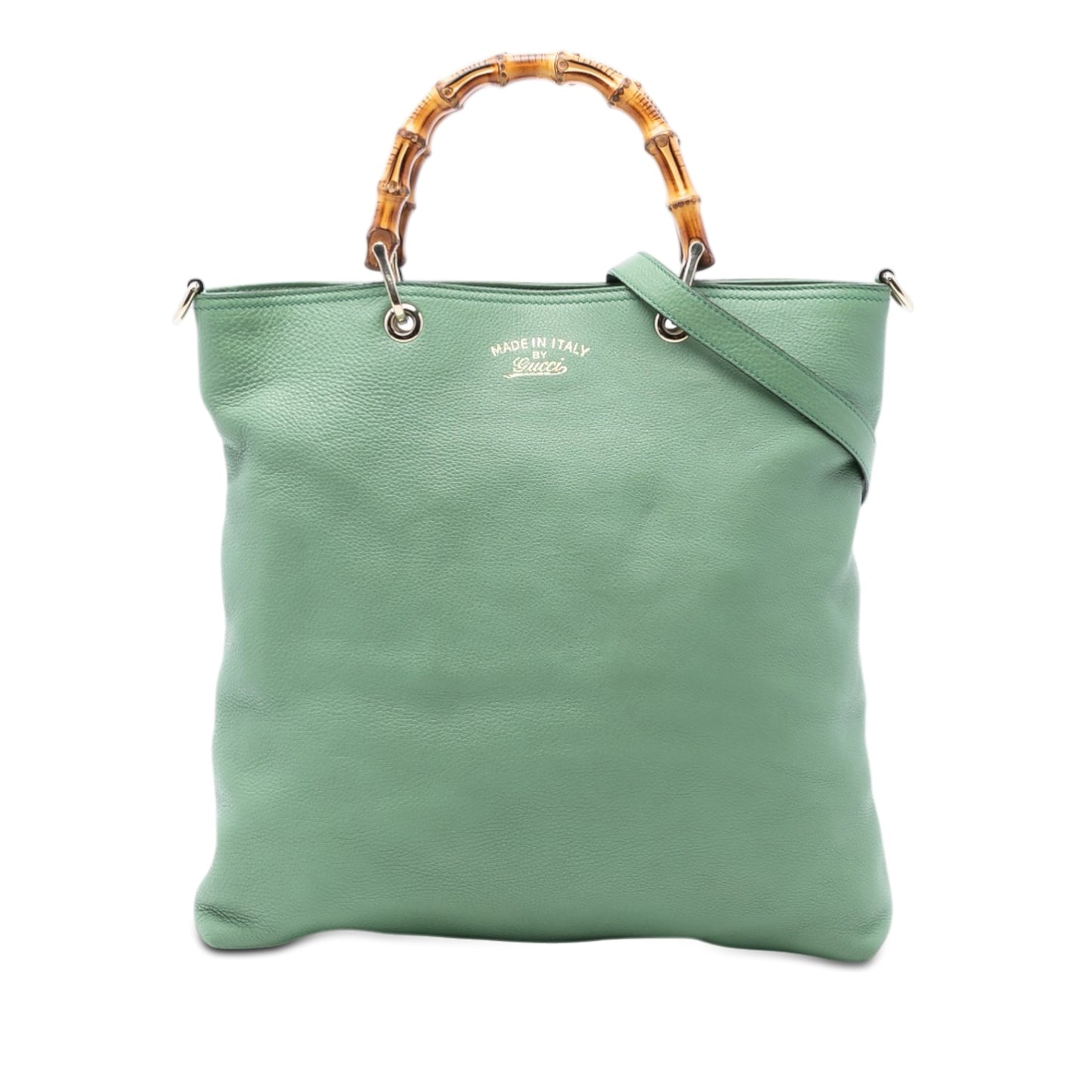 Gucci Tall Leather Bamboo Shopper Tote