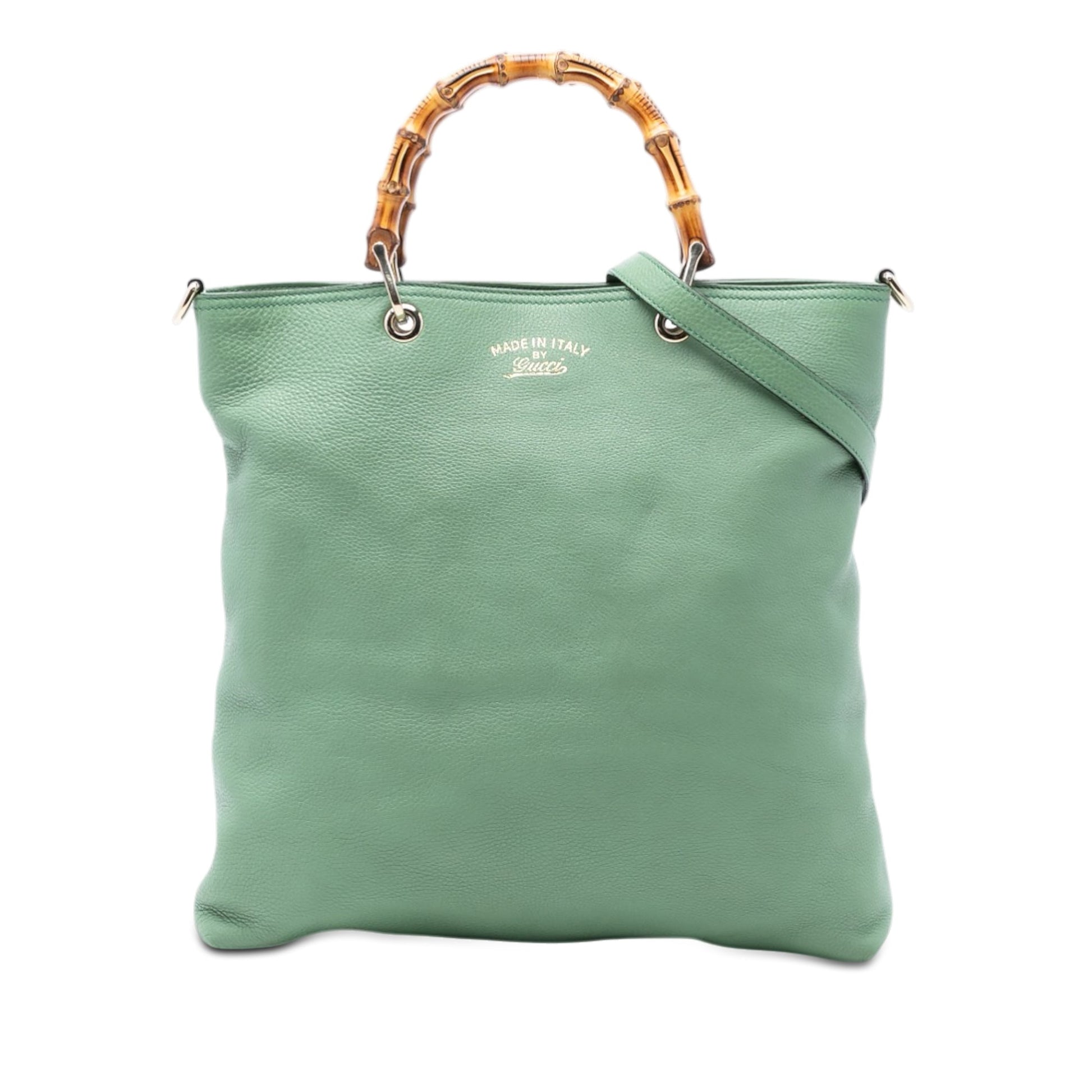 Gucci Tall Leather Bamboo Shopper Tote