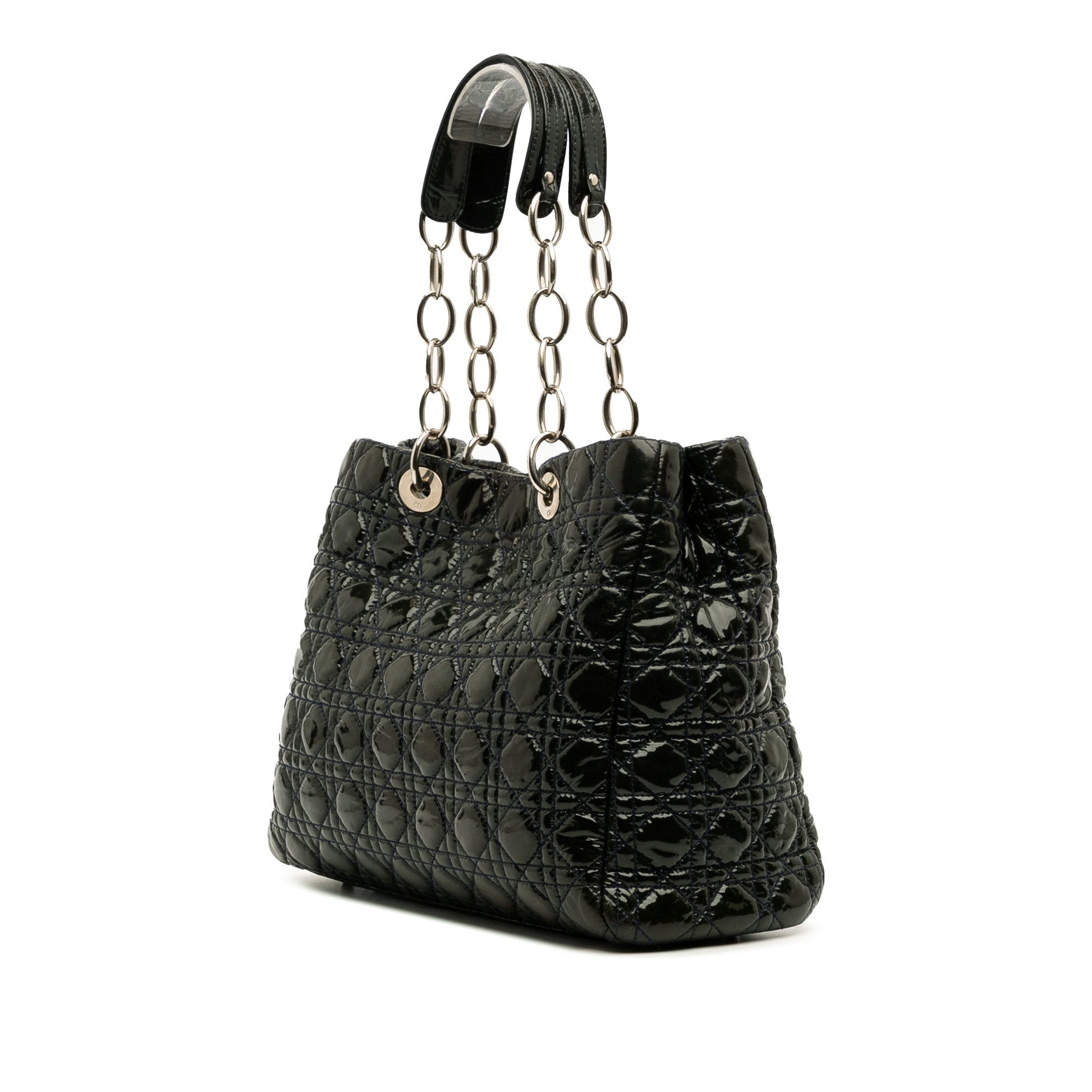 Dior Large Patent Cannage Lady Dior Soft Shopping Tote