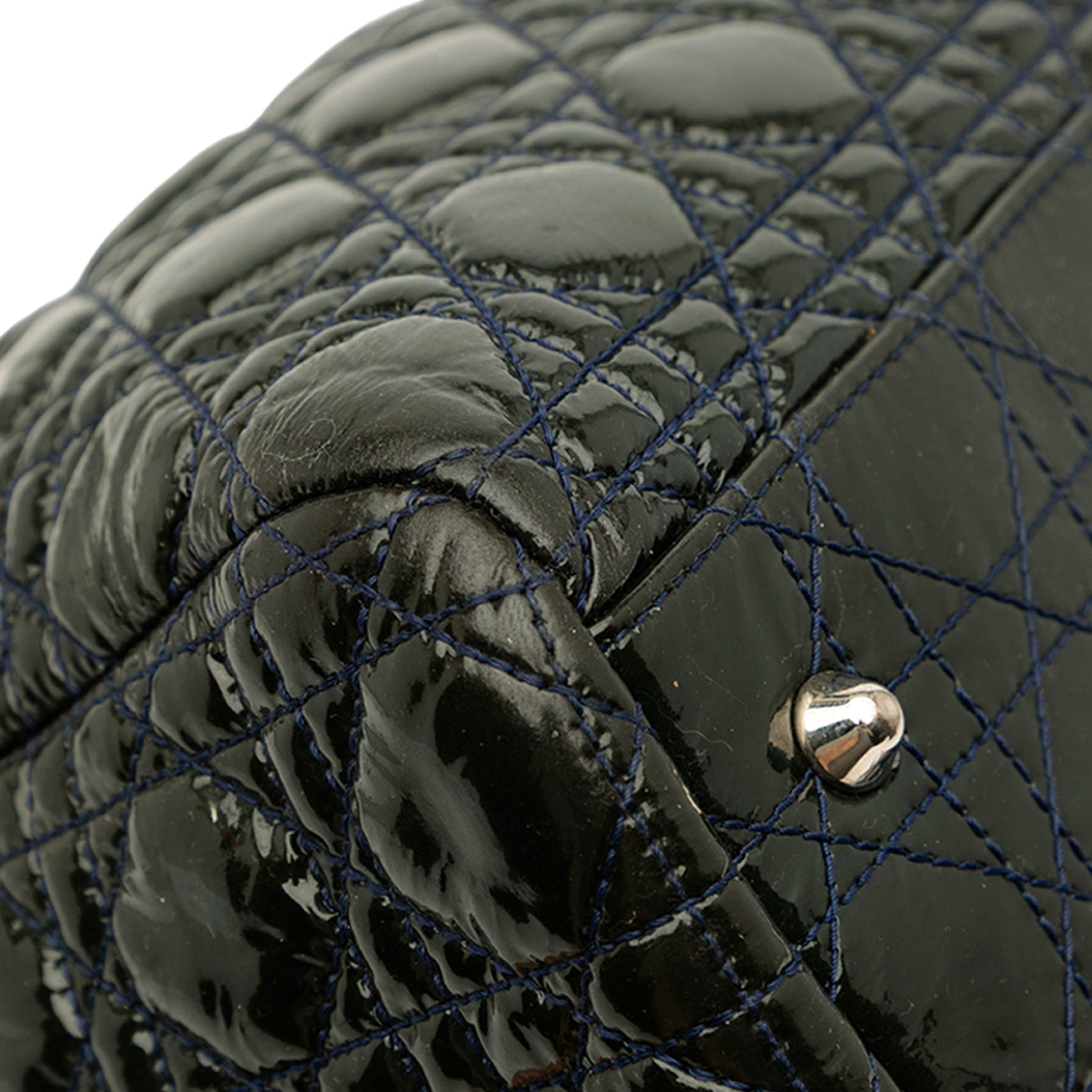 Dior Large Patent Cannage Lady Dior Soft Shopping Tote