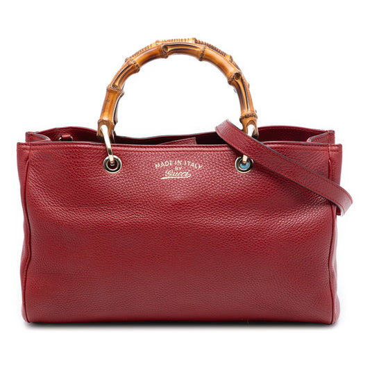 Gucci Medium Calfskin Bamboo Shopper Satchel