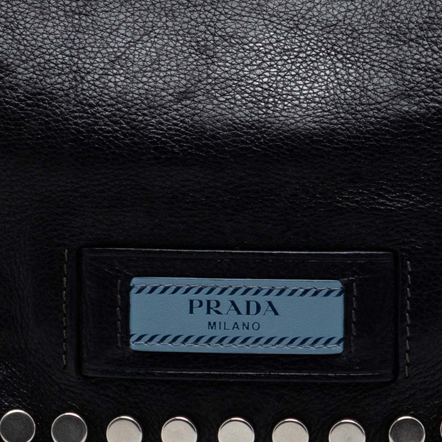 Prada Glace Calf Studded Etiquette Flap