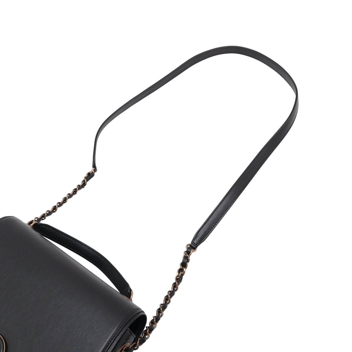 Chanel Medium Shiny Calfskin and Quilted Goatskin Coco Curve Flap — Black
