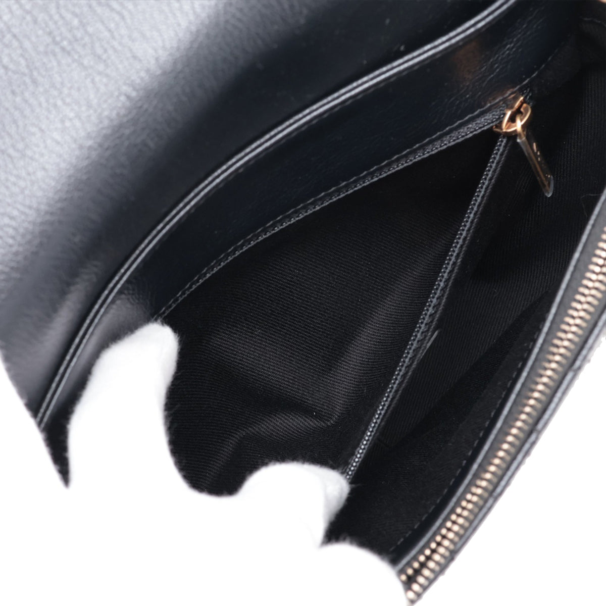 Chanel Medium Shiny Calfskin and Quilted Goatskin Coco Curve Flap — Black