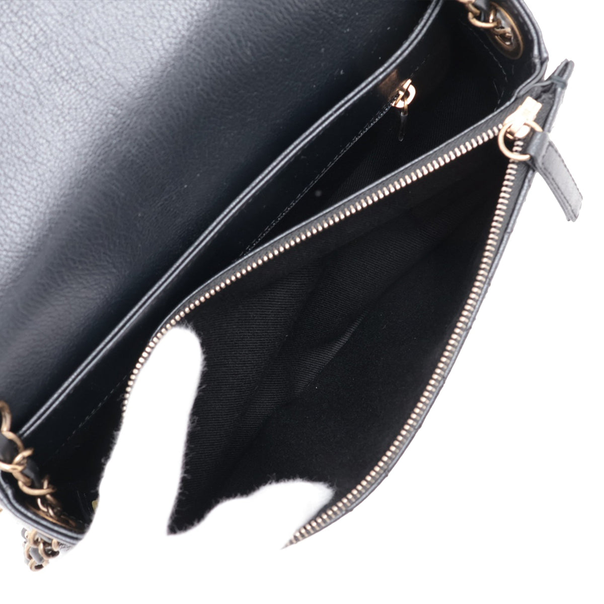 Chanel Medium Shiny Calfskin and Quilted Goatskin Coco Curve Flap — Black