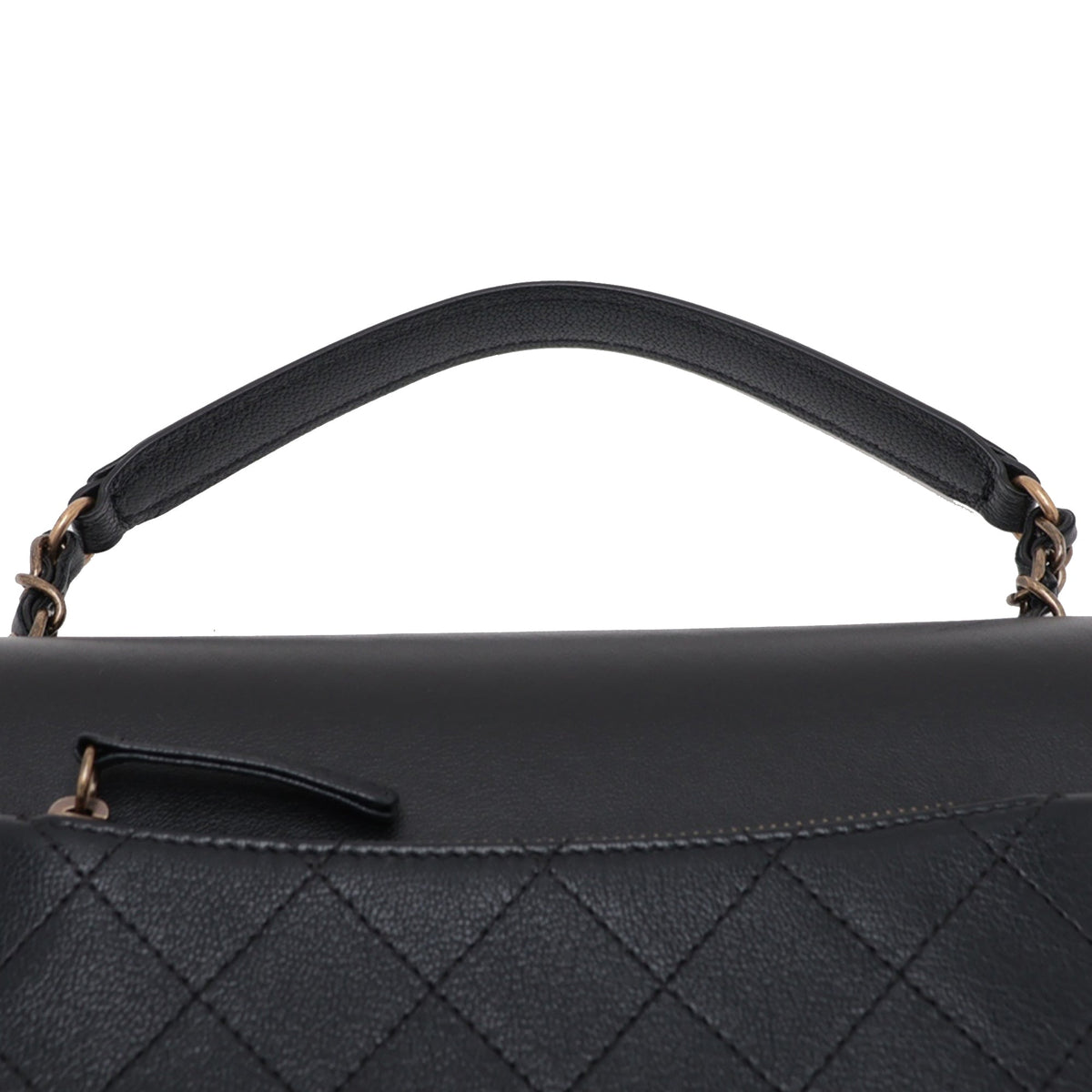 Chanel Medium Shiny Calfskin and Quilted Goatskin Coco Curve Flap — Black
