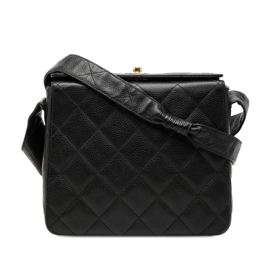 Chanel CC Quilted Caviar Carved Buckle Box Bag