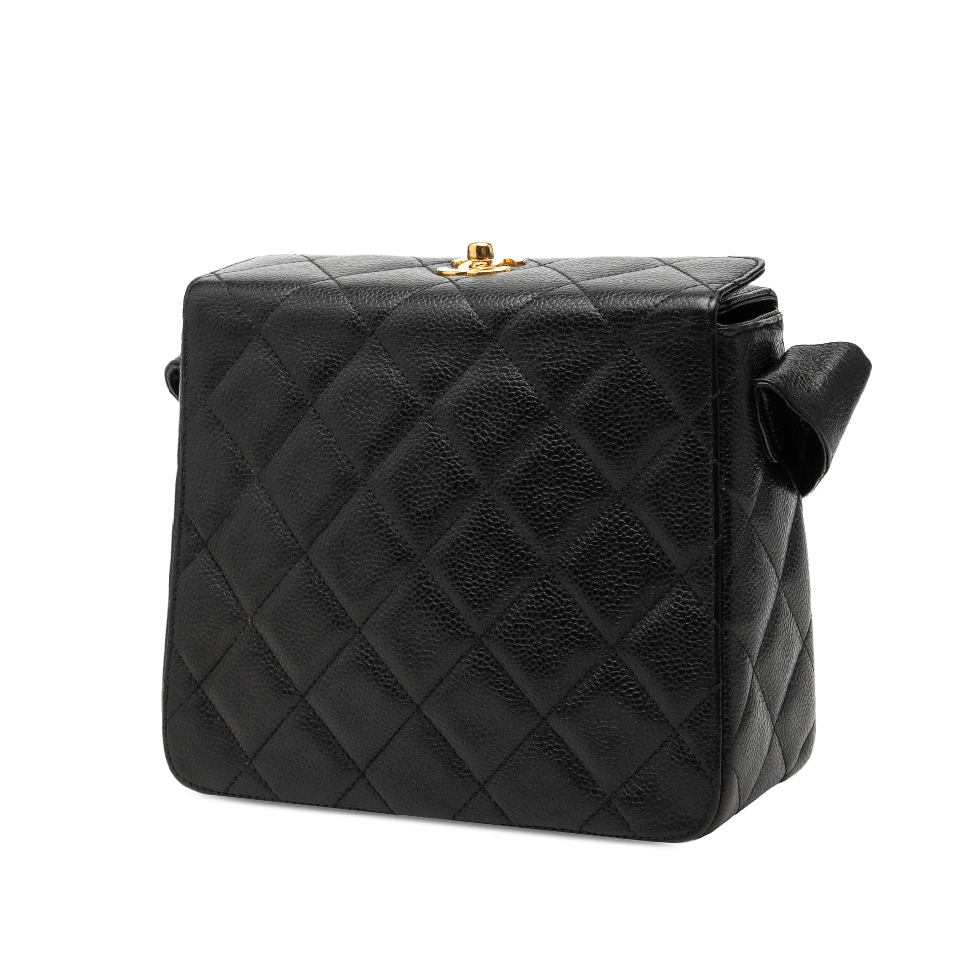 Chanel CC Quilted Caviar Carved Buckle Box Bag
