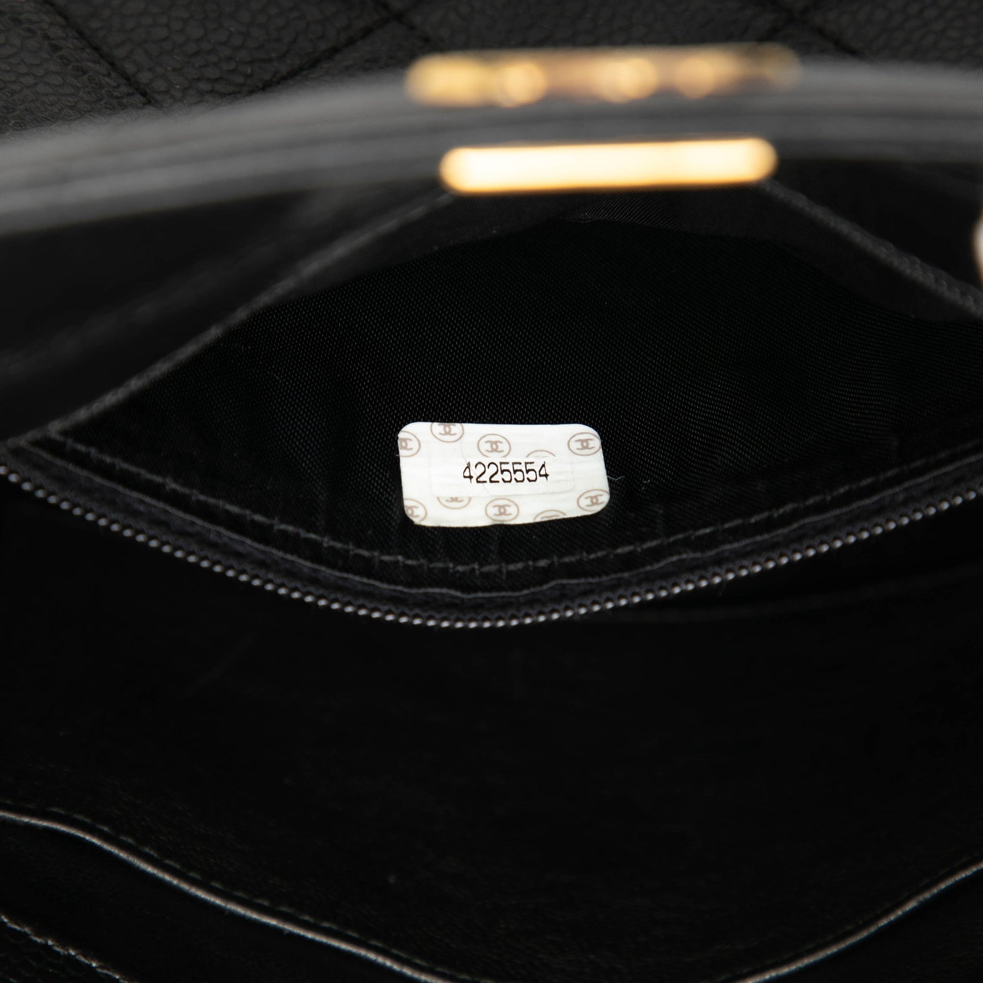 Chanel CC Quilted Caviar Carved Buckle Box Bag
