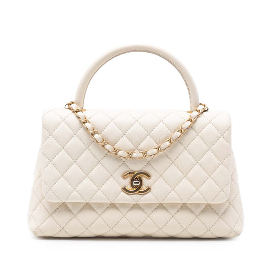Small Quilted Caviar Coco Top Handle Bag