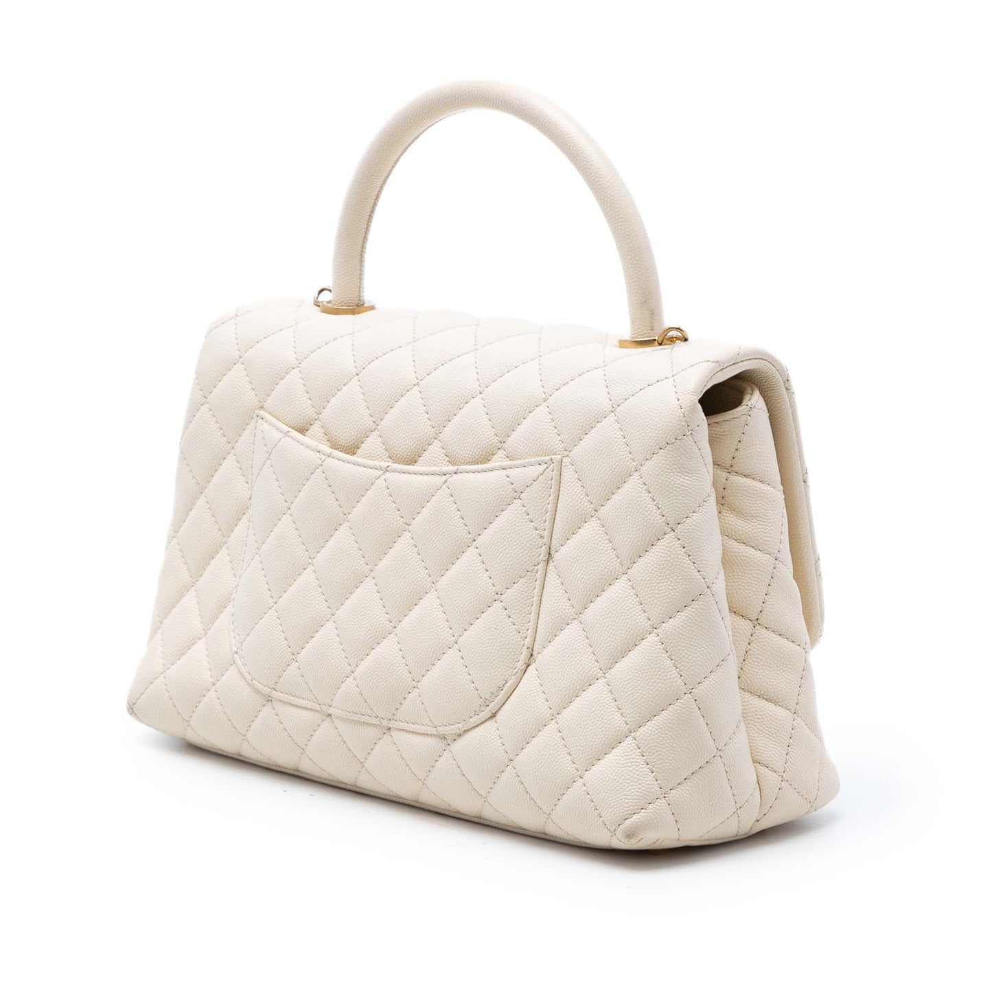 Small Quilted Caviar Coco Top Handle Bag