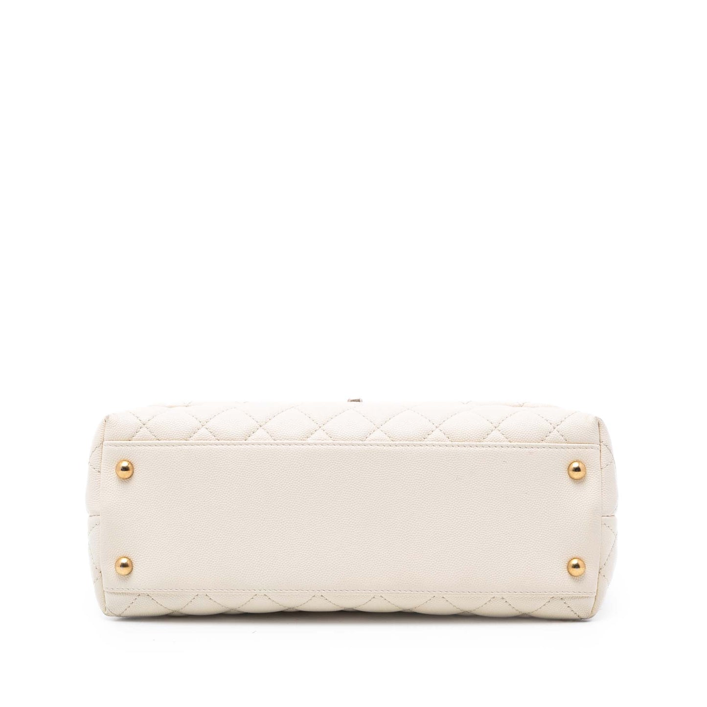 Small Quilted Caviar Coco Top Handle Bag