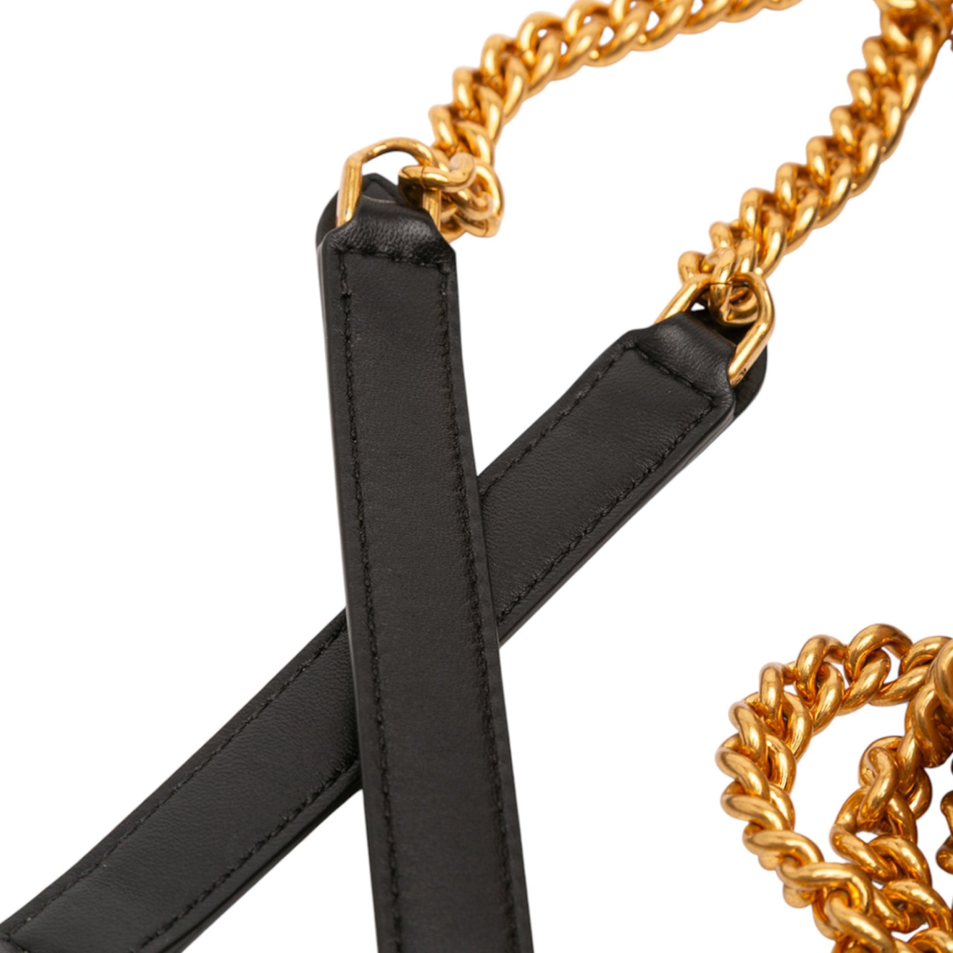 Fendi Mini Bicolor Nappa Apolo Chain Baguette Shoulder Bag