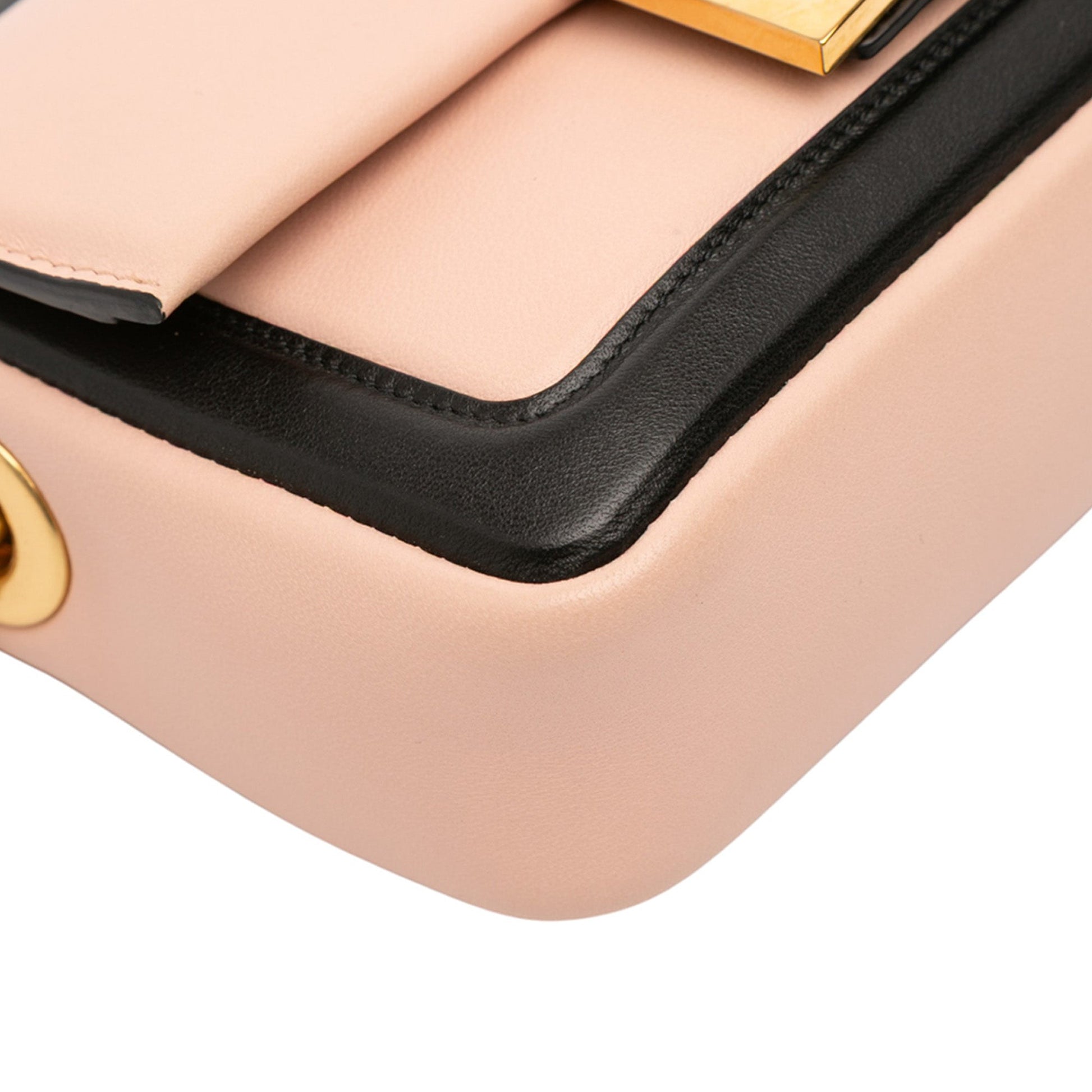 Fendi Mini Bicolor Nappa Apolo Chain Baguette Shoulder Bag